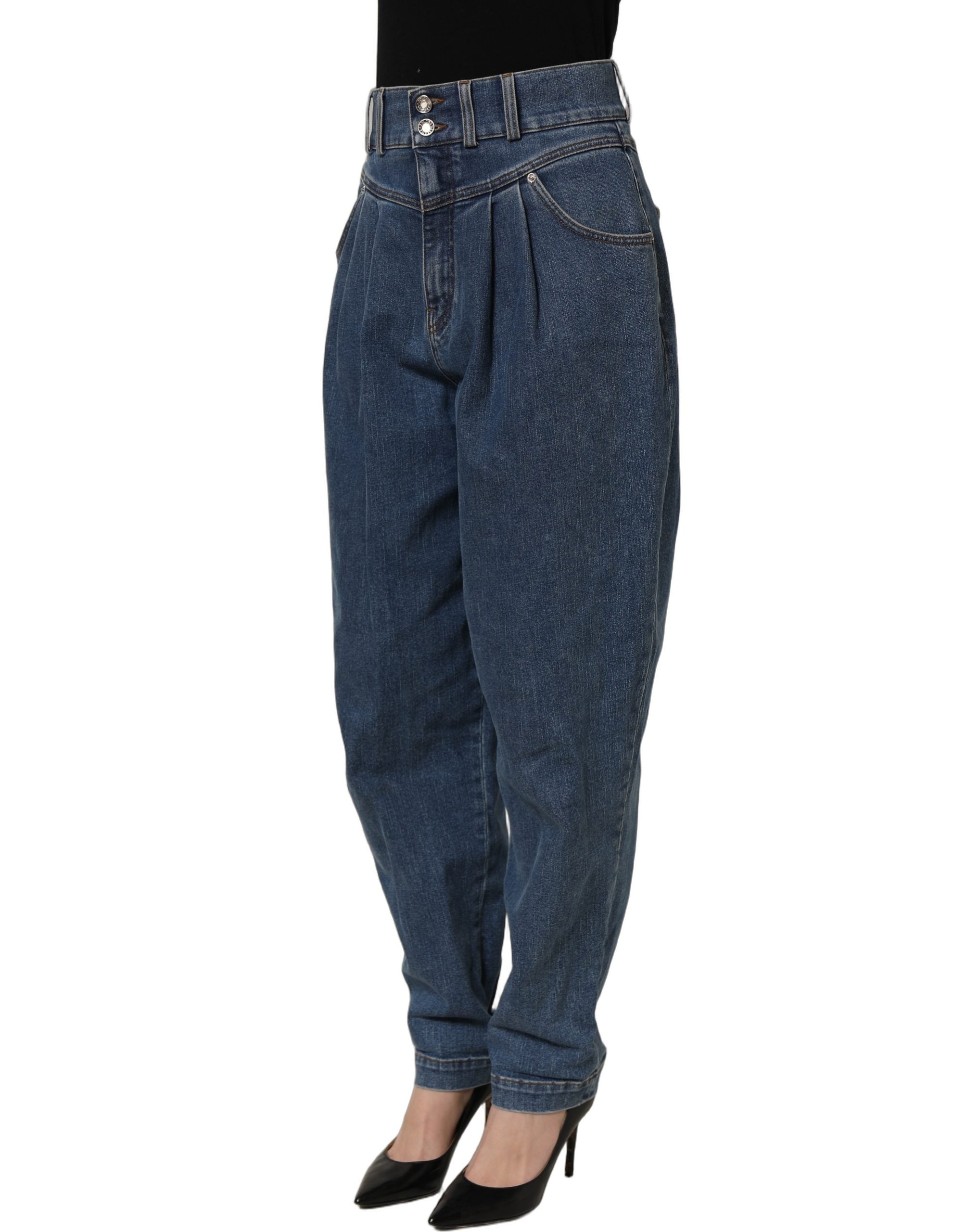 Dolce & Gabbana Dark Blue Cotton Stretch Tapered Denim Jeans Dolce & Gabbana