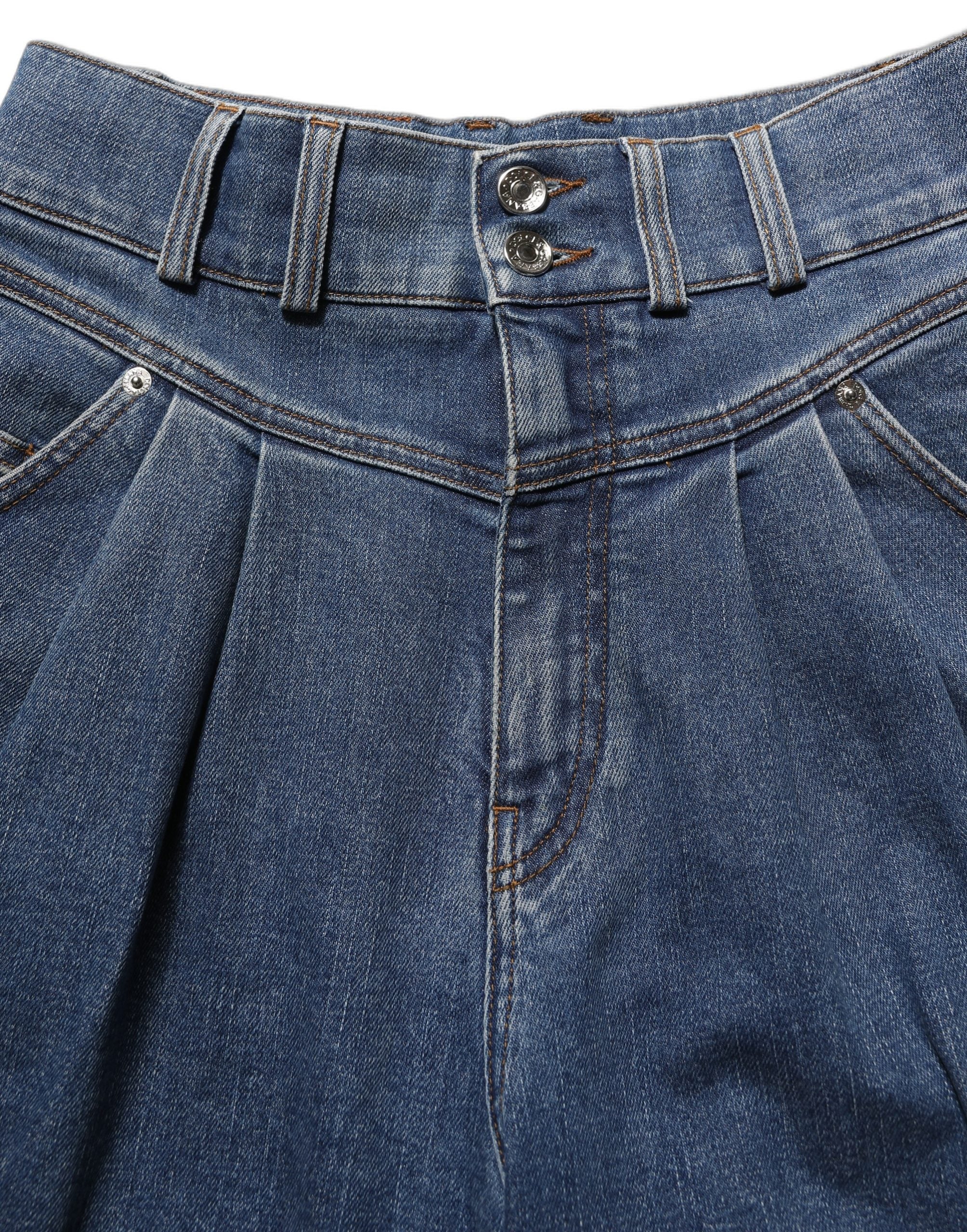 Dolce & Gabbana Dark Blue Cotton Stretch Tapered Denim Jeans Dolce & Gabbana