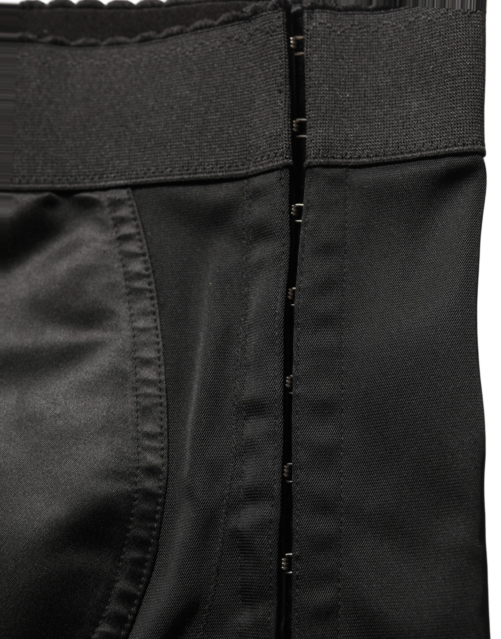 Dolce & Gabbana Black Nylon HighWaist Elastic Waistband Shorts Dolce & Gabbana