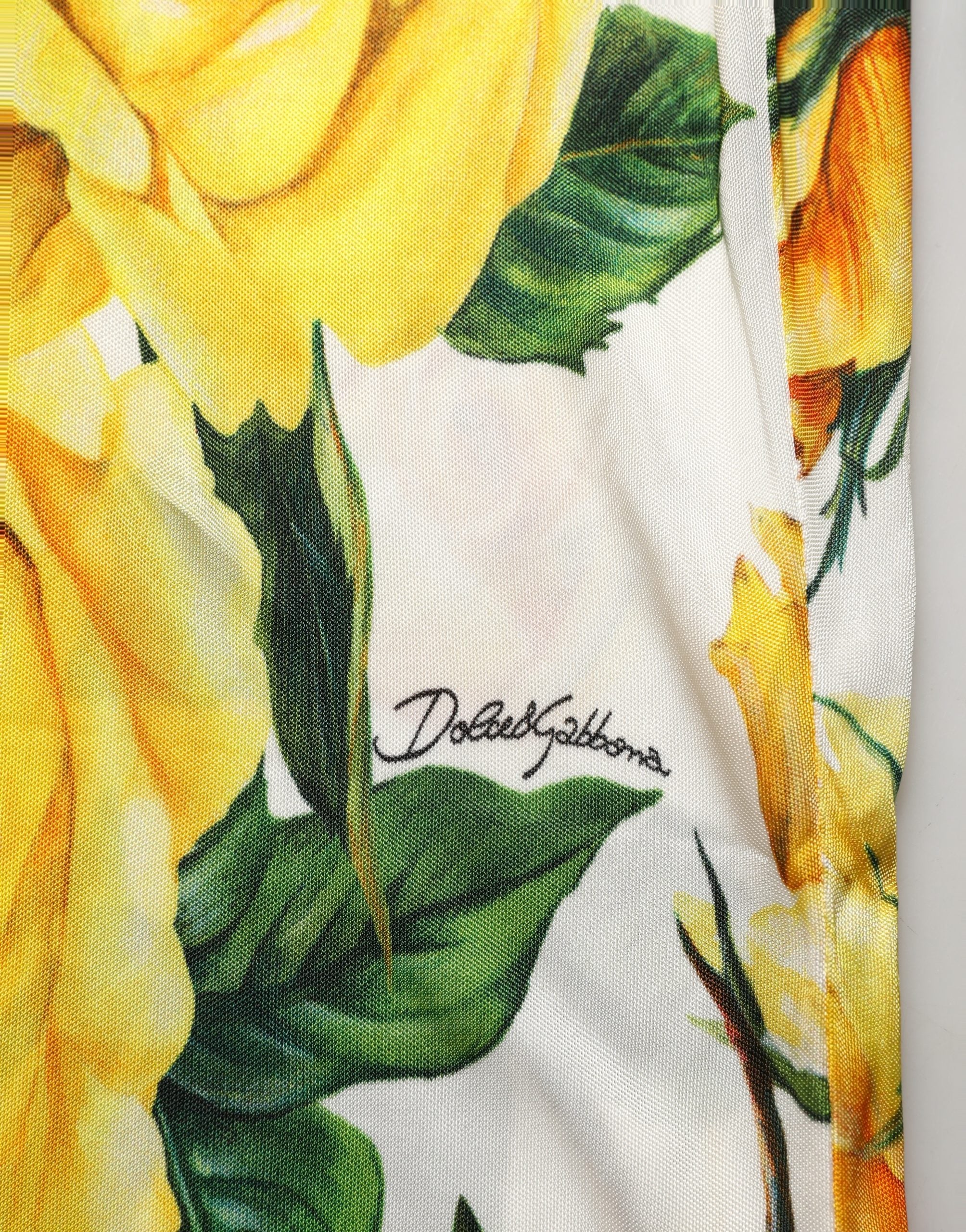 Dolce & Gabbana Multicolor Floral High Waist Straight Pants Dolce & Gabbana