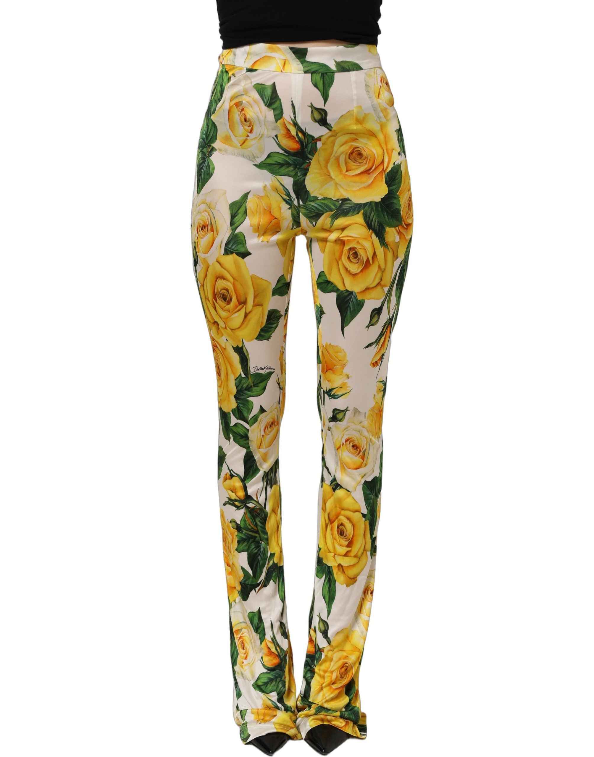 Dolce & Gabbana Multicolor Floral High Waist Straight Pants Dolce & Gabbana