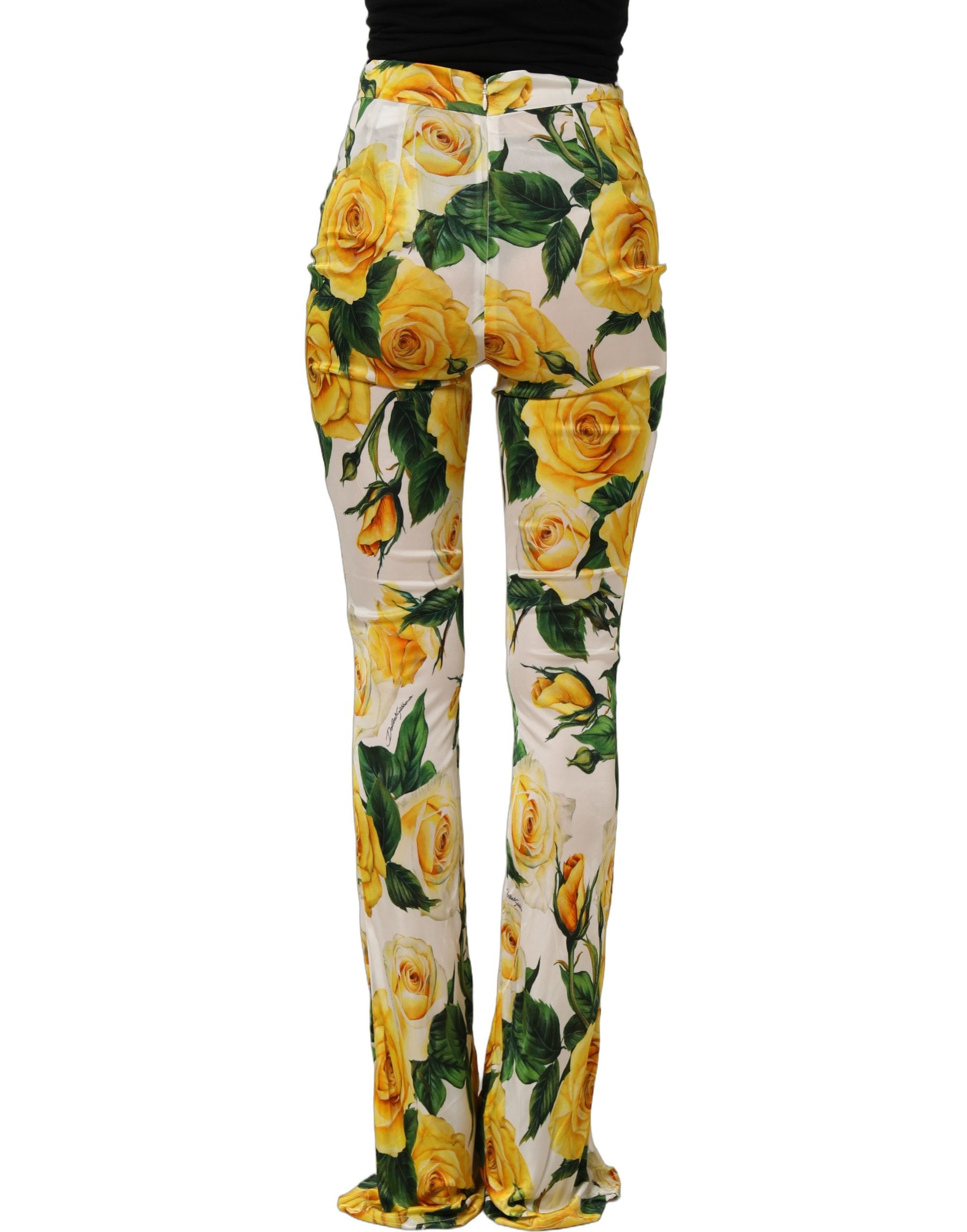 Dolce & Gabbana Multicolor Floral High Waist Straight Pants Dolce & Gabbana