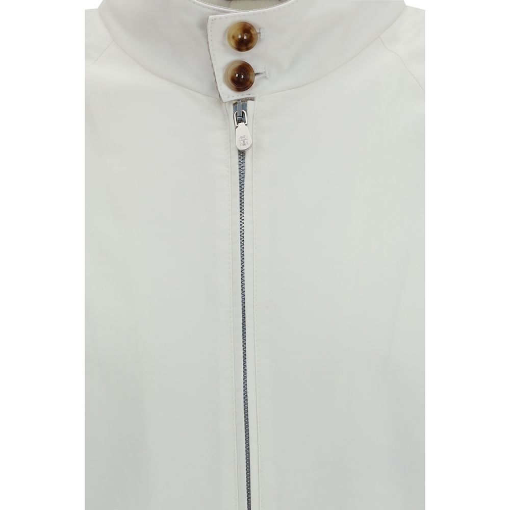 Brunello Cucinelli White Cotton Full-Length Jacket Brunello Cucinelli