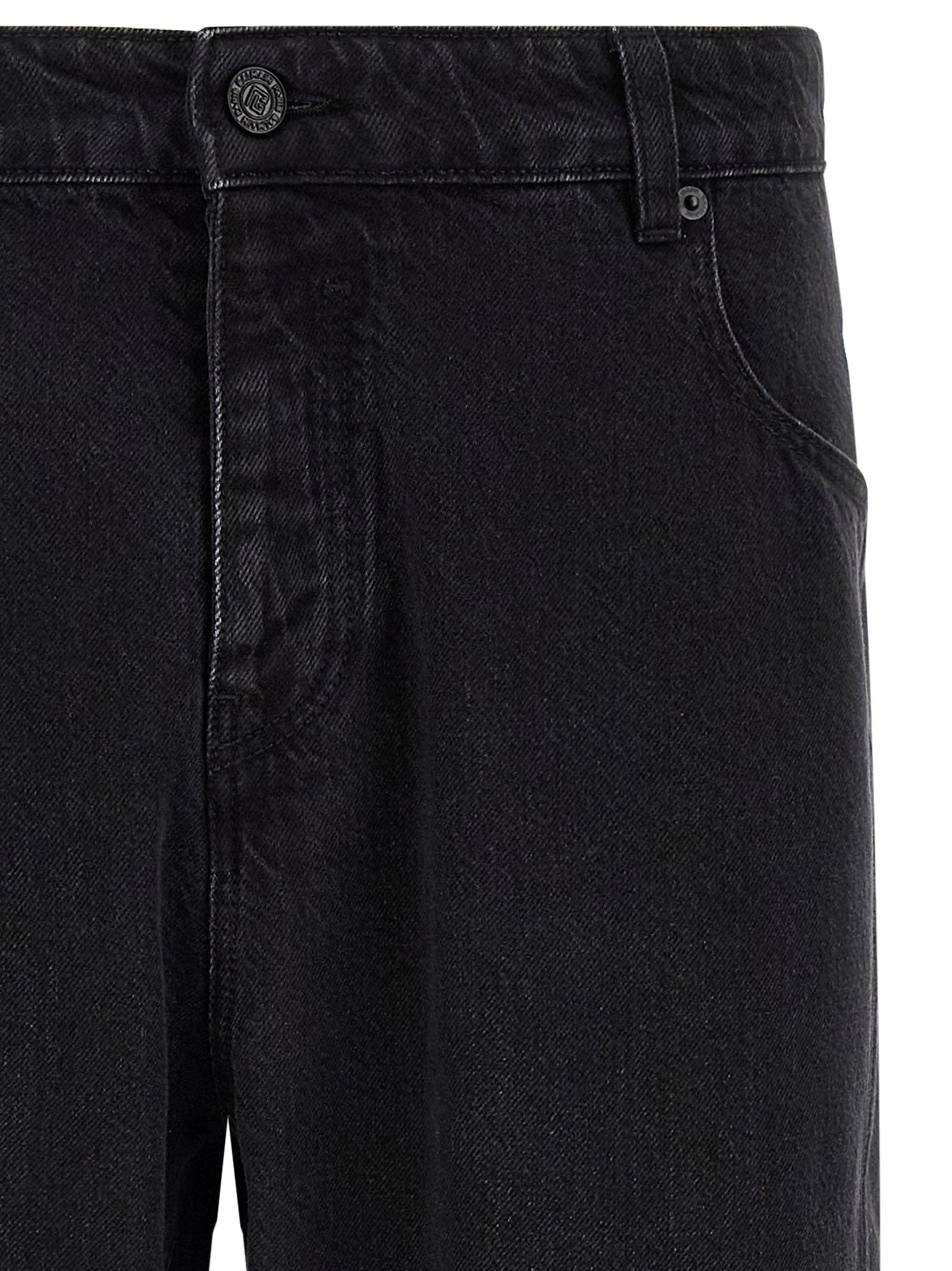 Balmain Black Cotton Straight-Leg Jeans Balmain