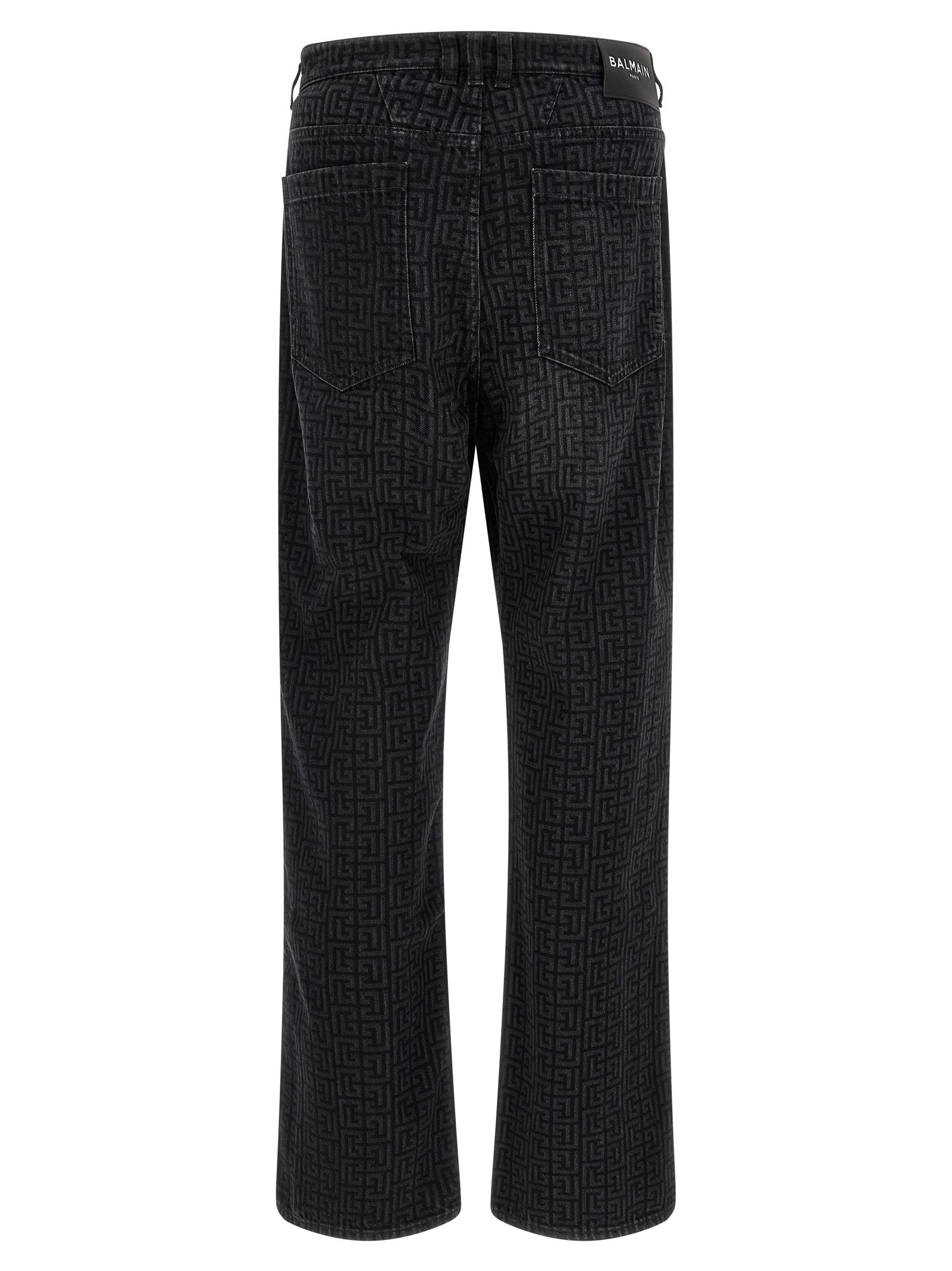 Balmain Black Cotton Straight-Leg Jeans Balmain