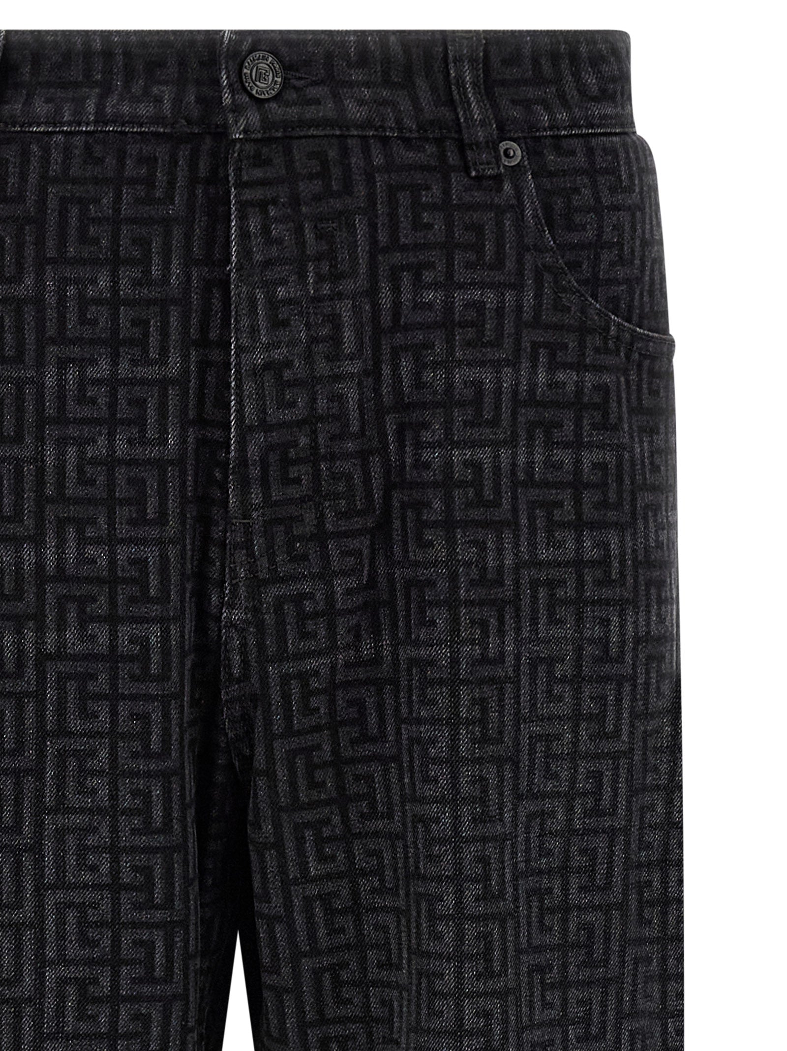 Balmain Black Cotton Straight-Leg Jeans Balmain