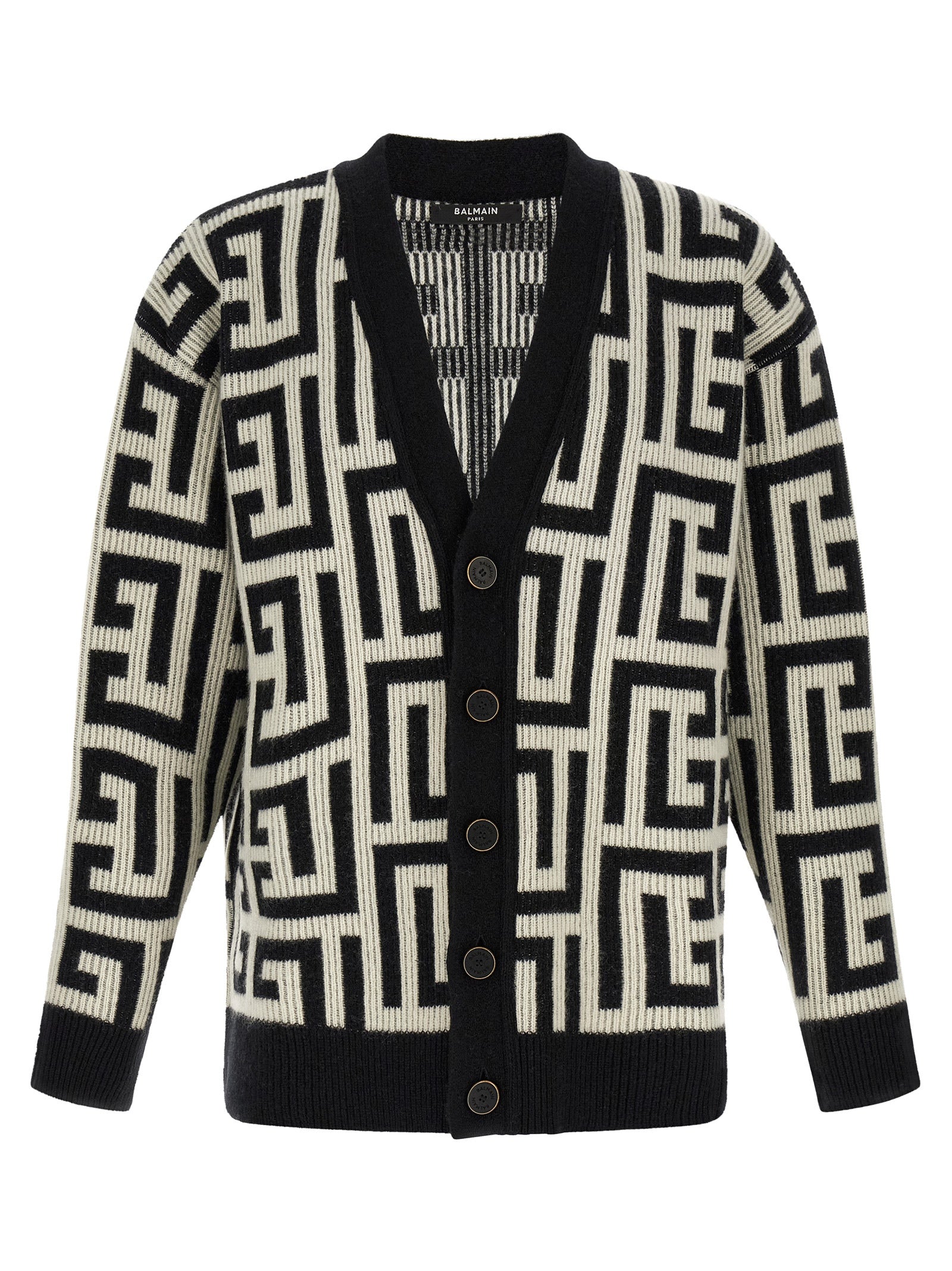 Balmain Bicolor Merino Wool Cardigan Balmain
