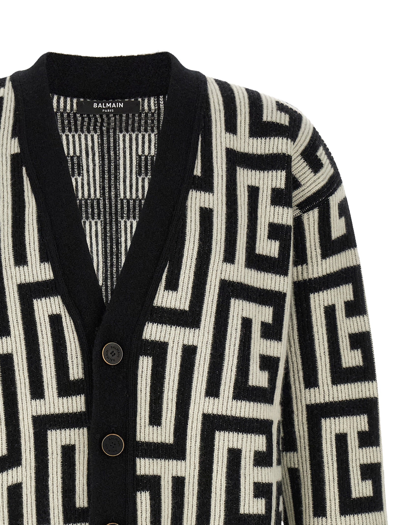 Balmain Bicolor Merino Wool Cardigan Balmain