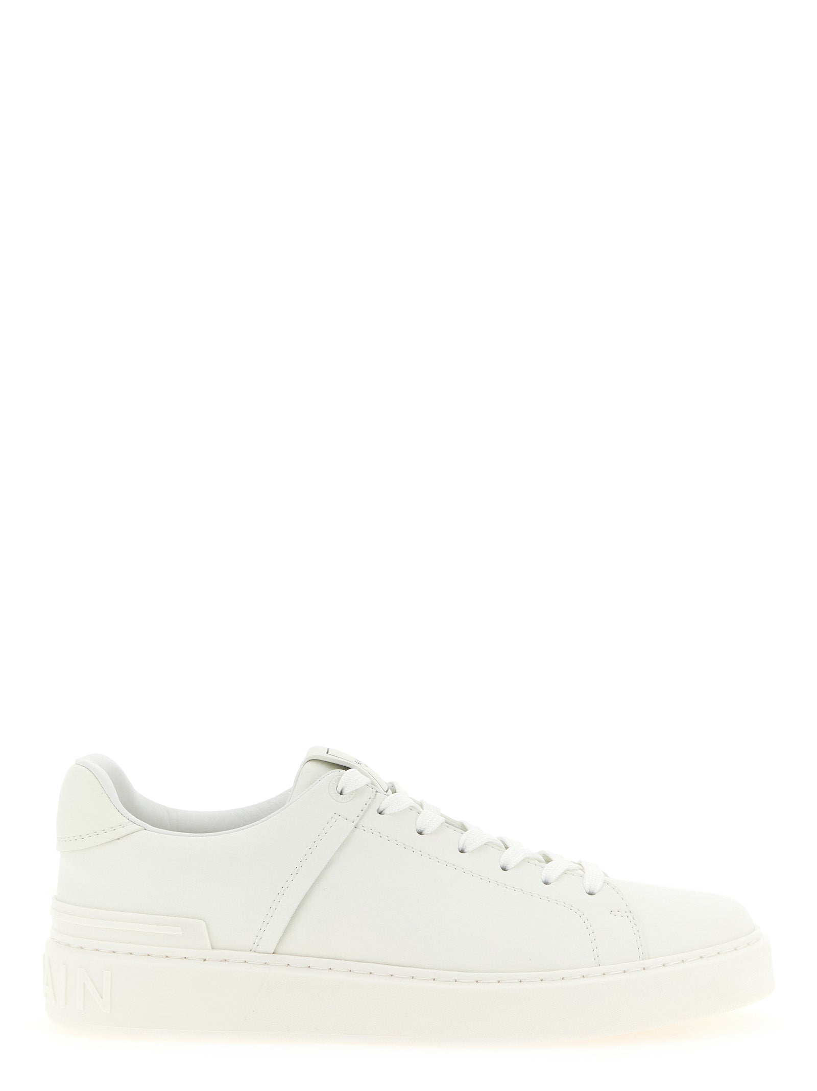Balmain White Calfskin Low Top Sneakers Balmain