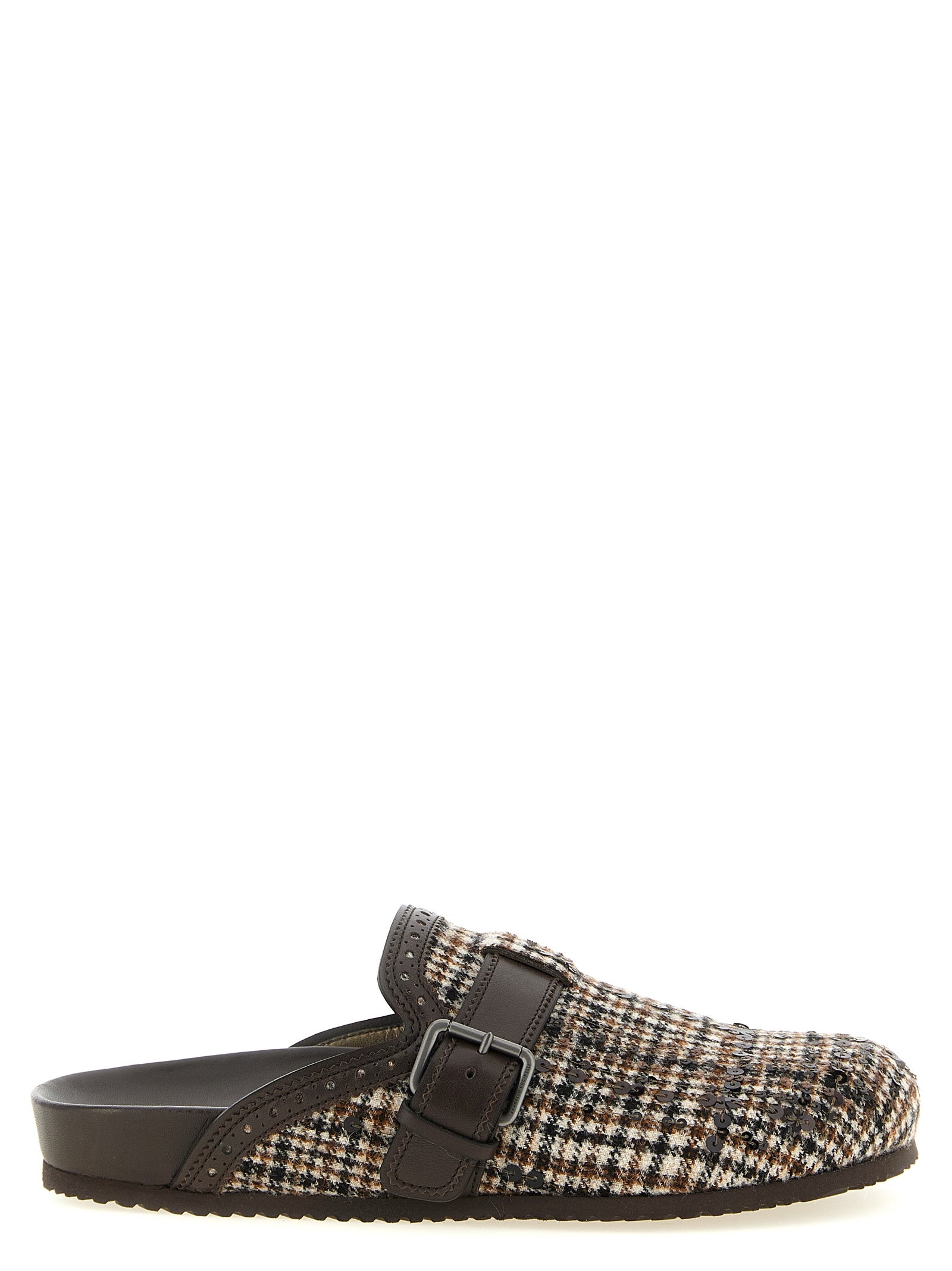 Brunello Cucinelli Brown Alpaca Leather Clogs Brunello Cucinelli