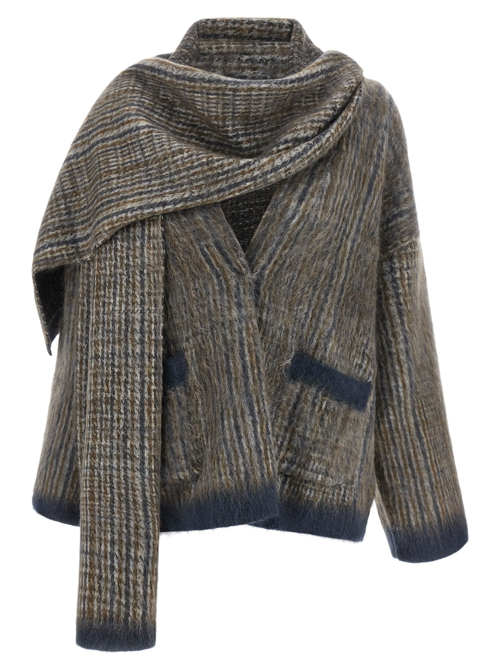 Brunello Cucinelli Gray Wool Cardigan Brunello Cucinelli