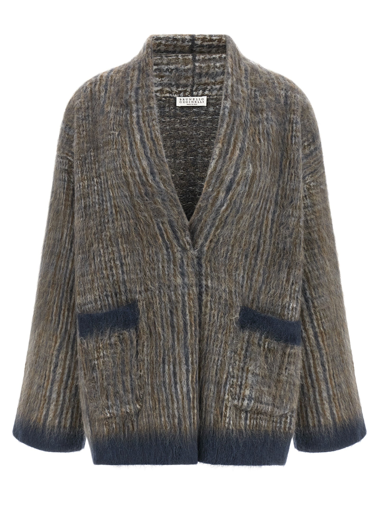 Brunello Cucinelli Gray Wool Cardigan Brunello Cucinelli