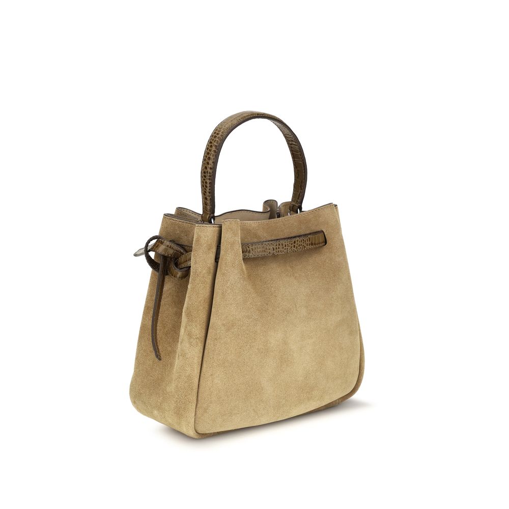 Tory Burch Beige Suede Leather Backet Bag Tory Burch