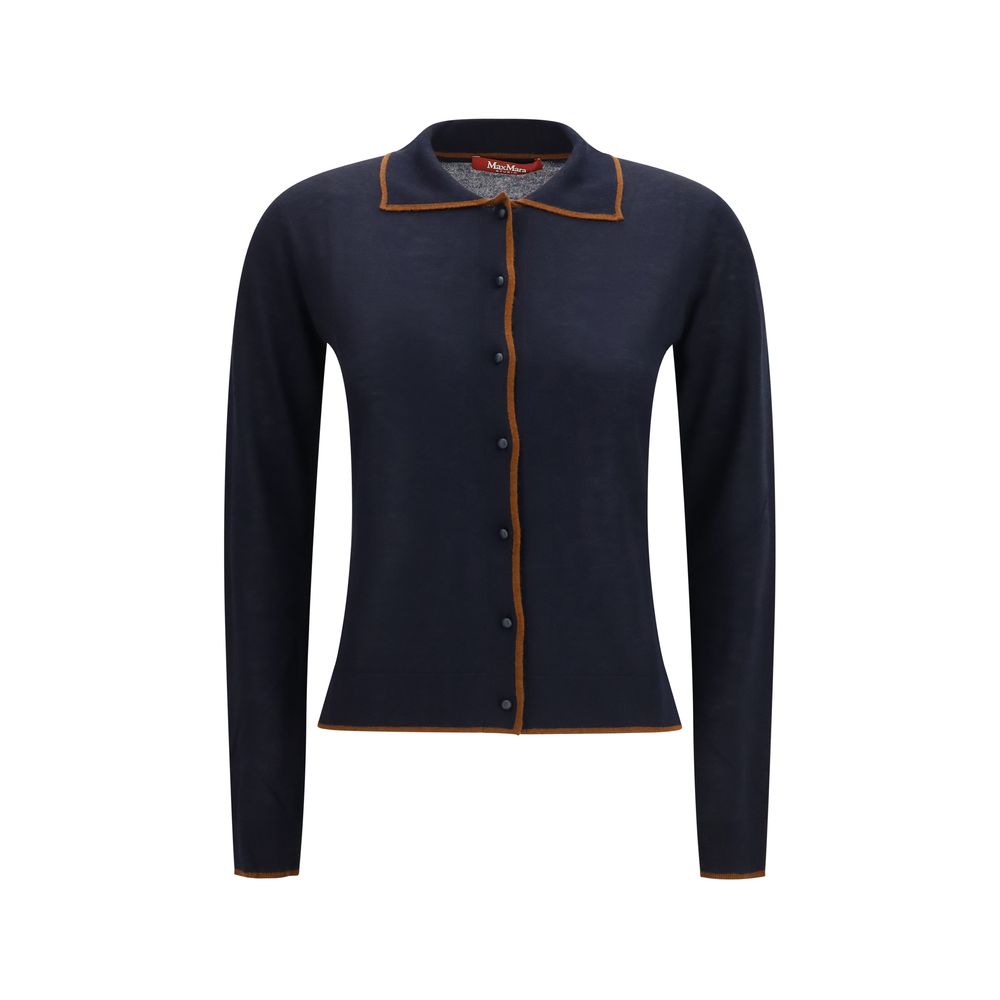 Max Mara Blue Silk Cardigan Max Mara