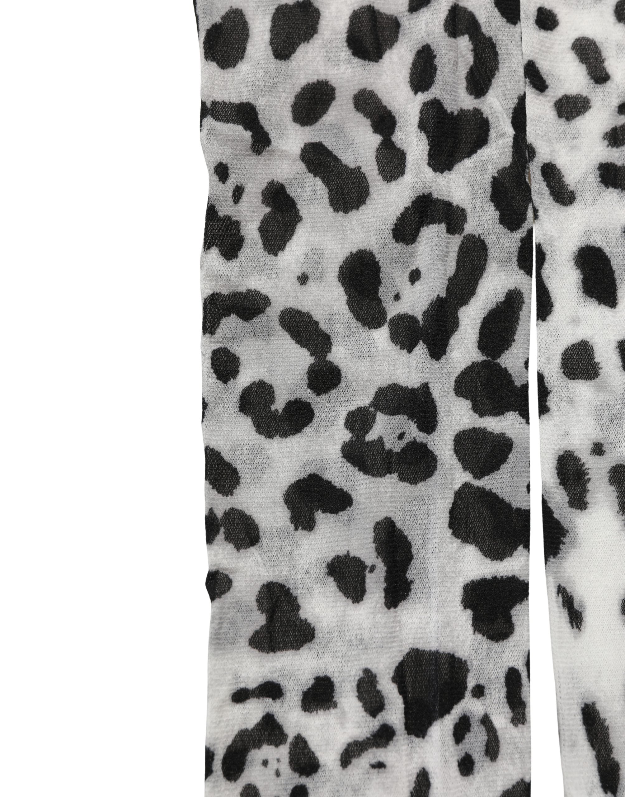Dolce & Gabbana Gray Leopard Nylon Tights Stocking Pantyhose Socks Dolce & Gabbana