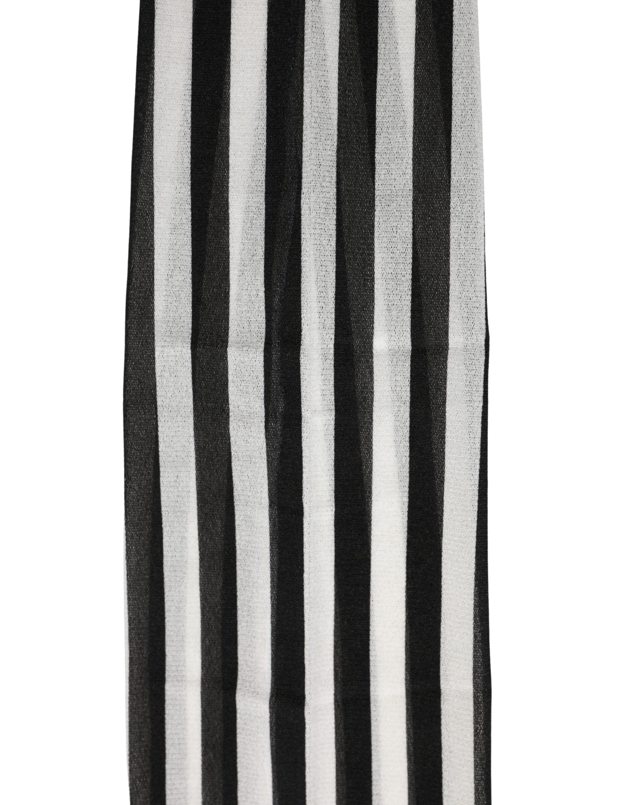 Dolce & Gabbana Black White Stripes Tights Stocking Pantyhose Socks Dolce & Gabbana