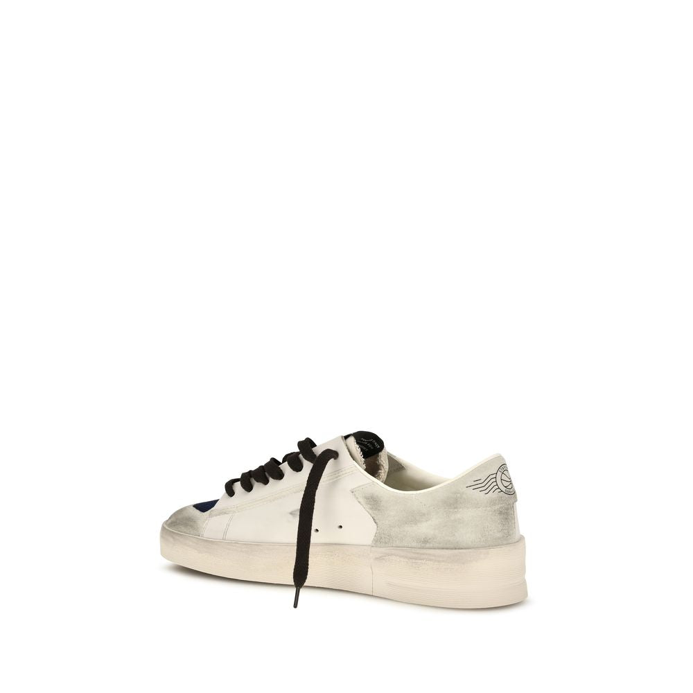 Golden Goose Gray Calf Leather Bos Taurus Low Top Sneakers Golden Goose