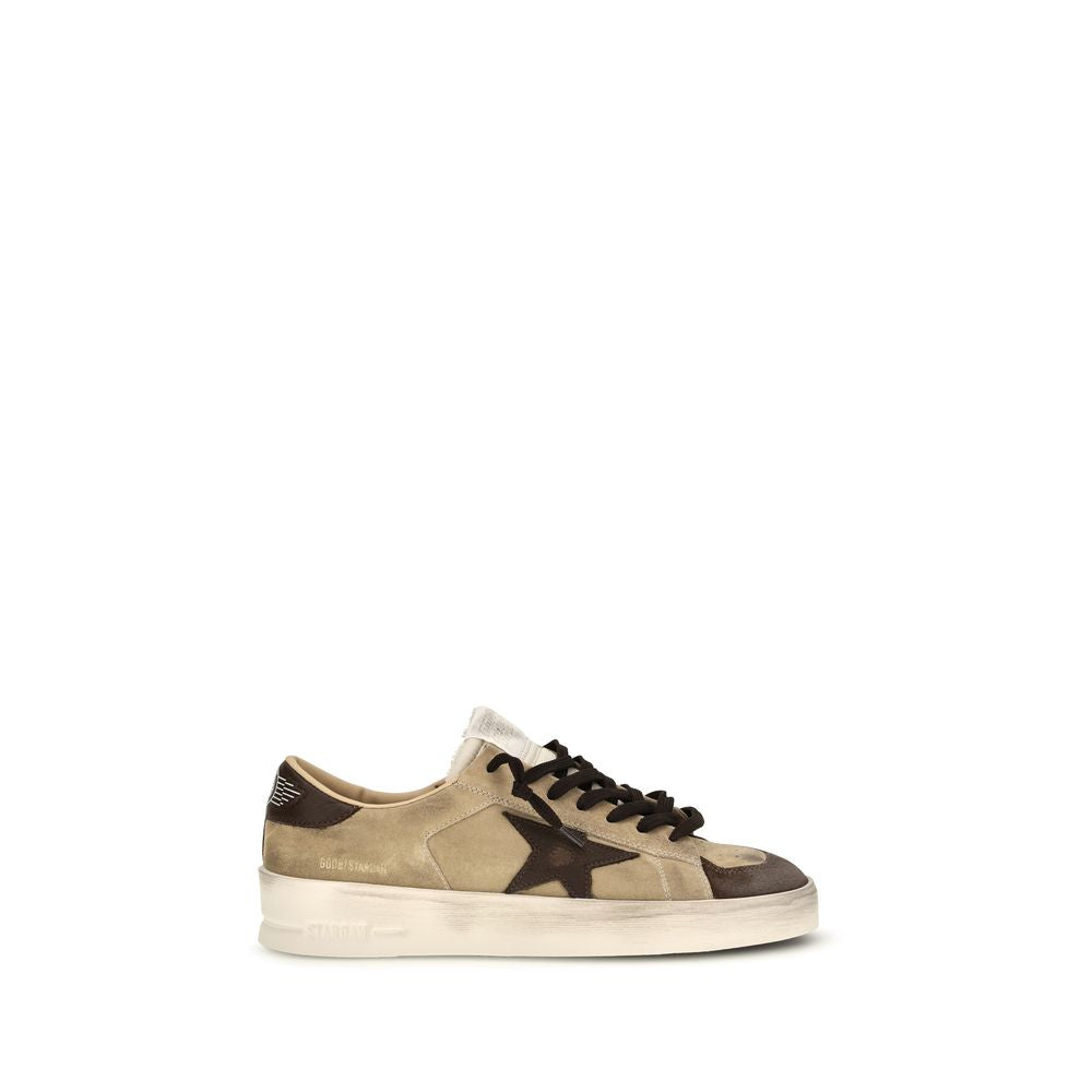 Golden Goose Beige Calf Leather Bos Taurus Sneakers Golden Goose