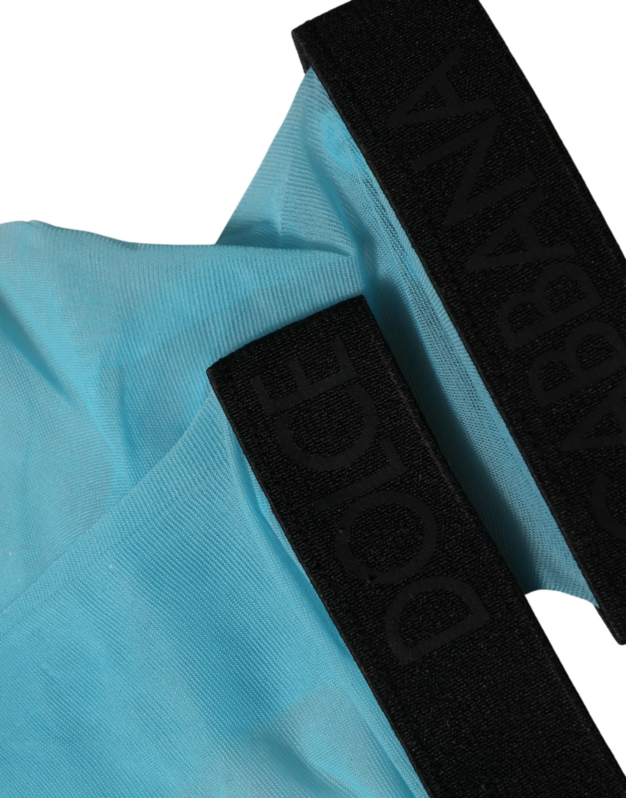 Dolce & Gabbana Light Blue Nylon Thigh High Women Accessory Socks Dolce & Gabbana