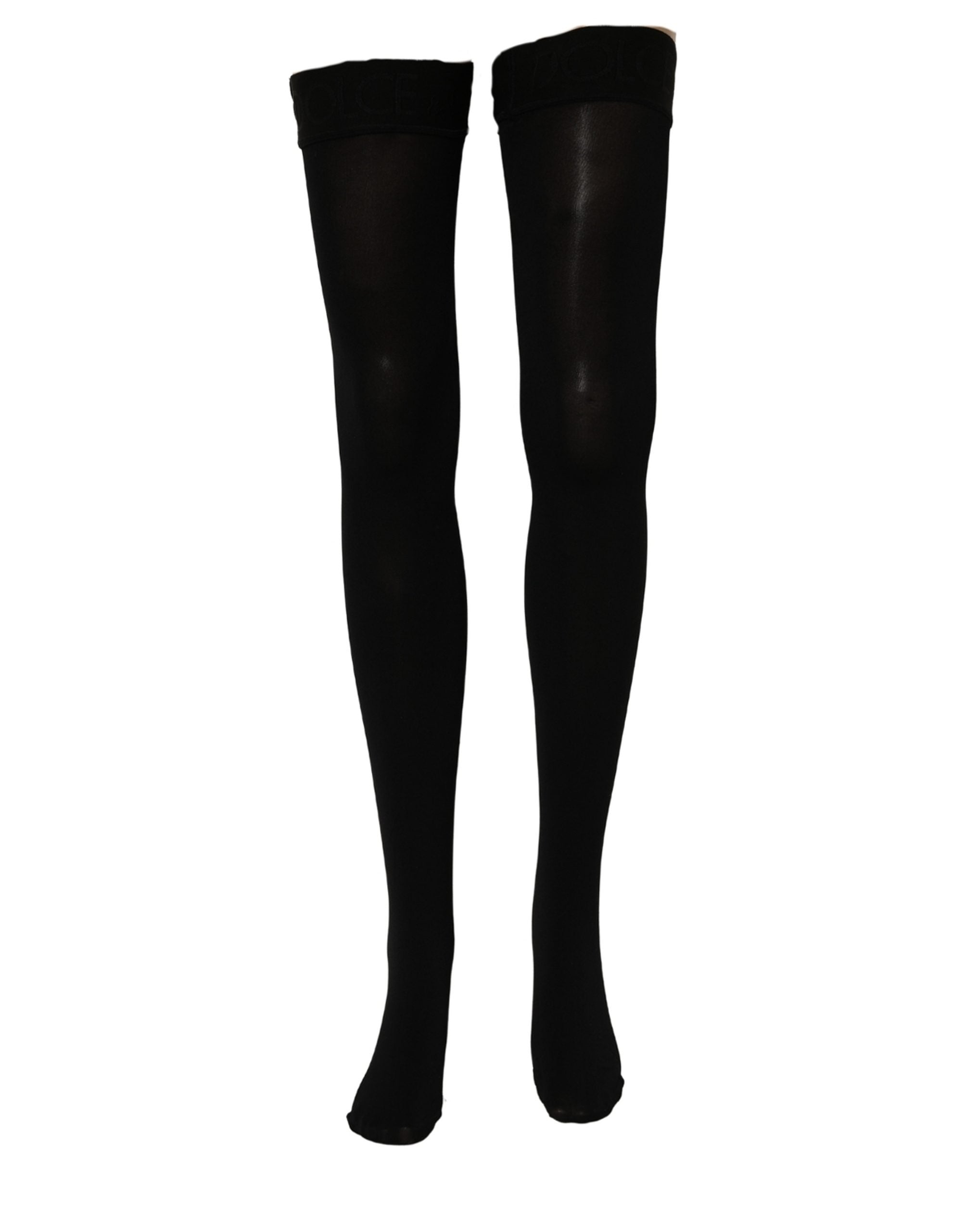 Dolce & Gabbana Black 100% Nylon Thigh High Stockings Socks Dolce & Gabbana