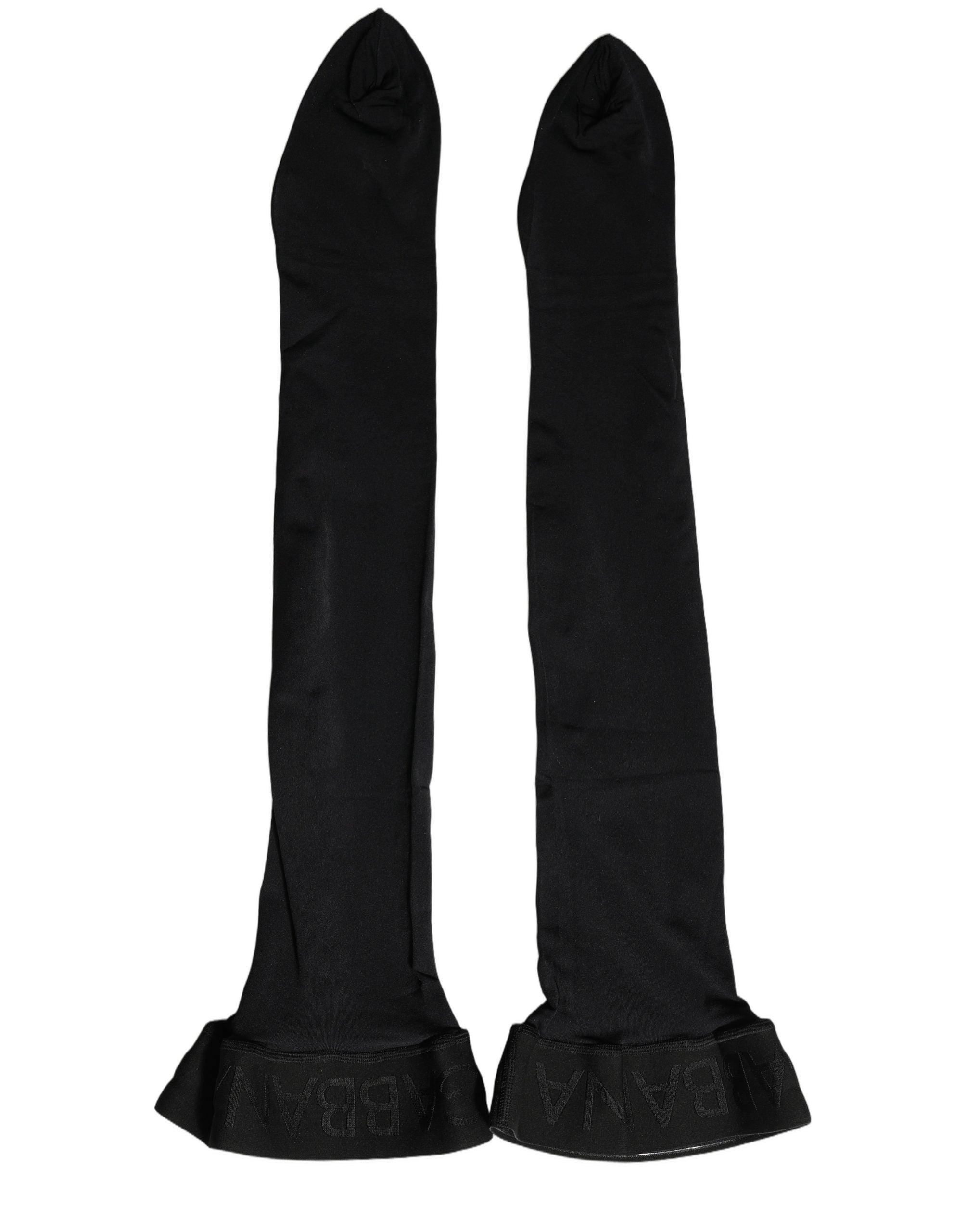 Dolce & Gabbana Black 100% Nylon Thigh High Stockings Socks Dolce & Gabbana