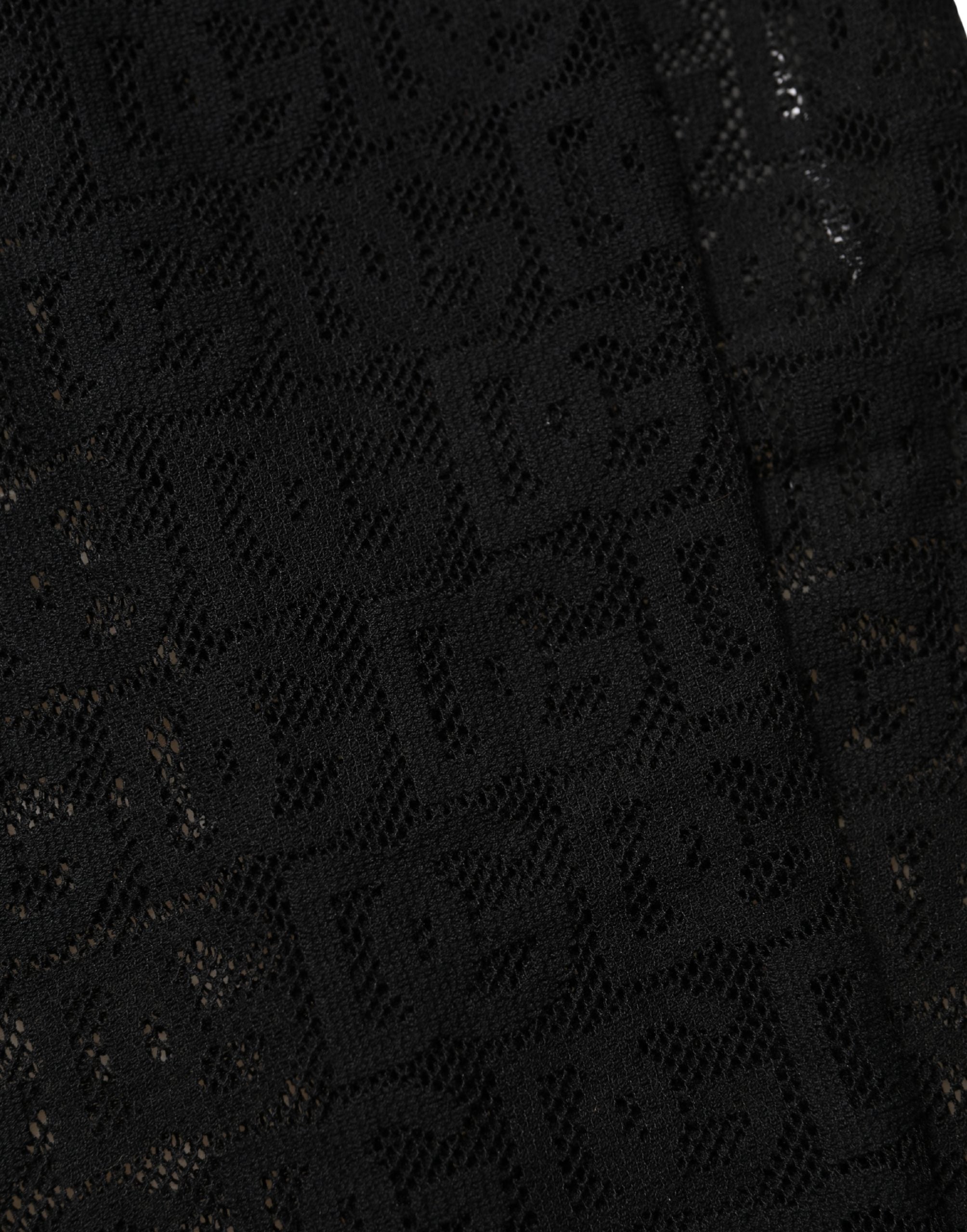 Dolce & Gabbana Black DG Logo Sheer Nylon Thigh High Socks Dolce & Gabbana