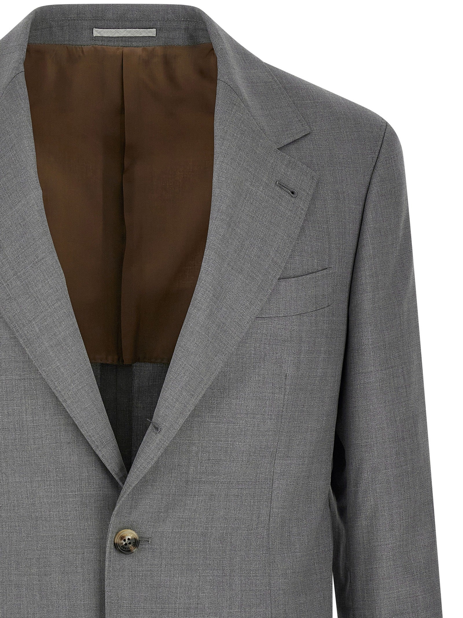 Brunello Cucinelli Gray Virgin Wool Blazer Brunello Cucinelli