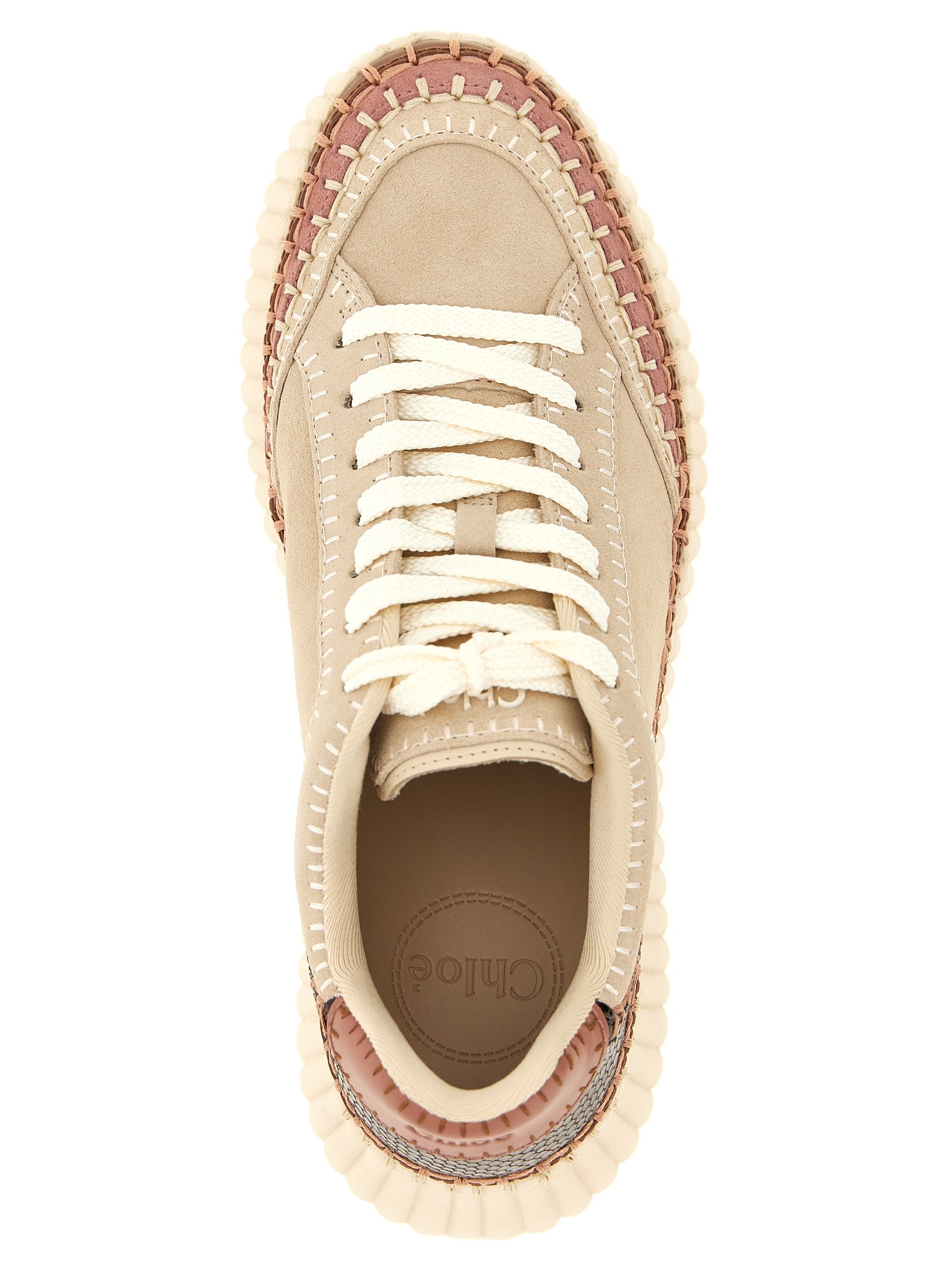 Chloé Beige Polyester Wedge Sandals Chloé