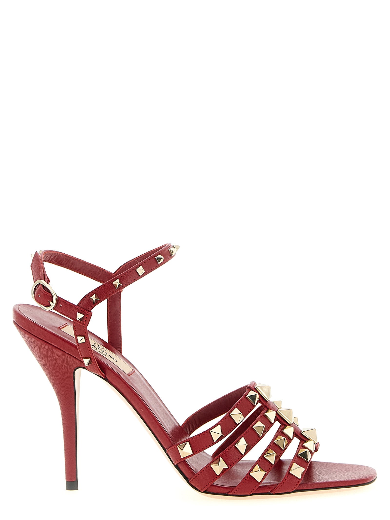 Valentino Garavani Red Calfskin Stiletto Heel Sandals