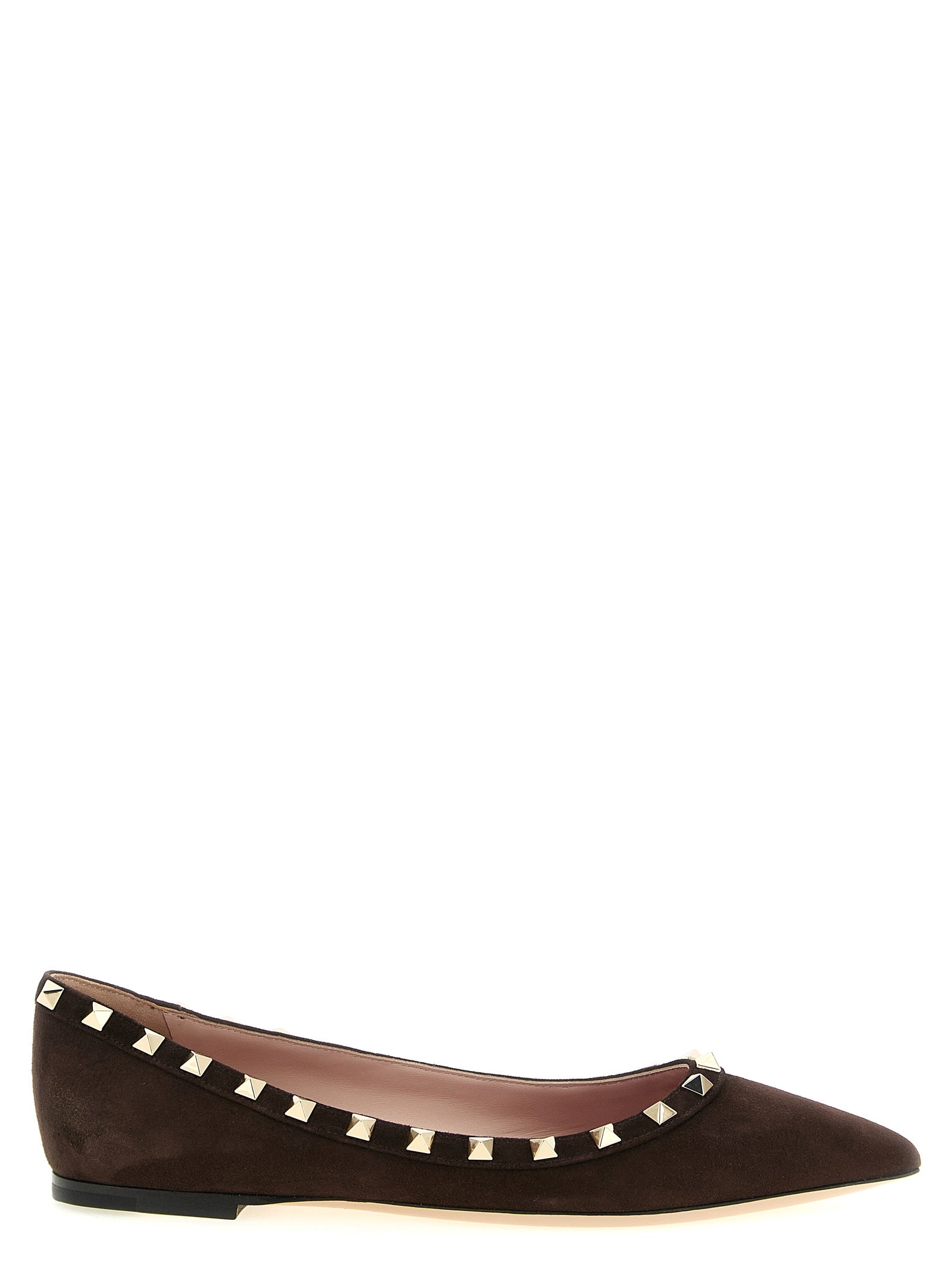 Valentino Garavani Brown Calfskin Ballet Flats