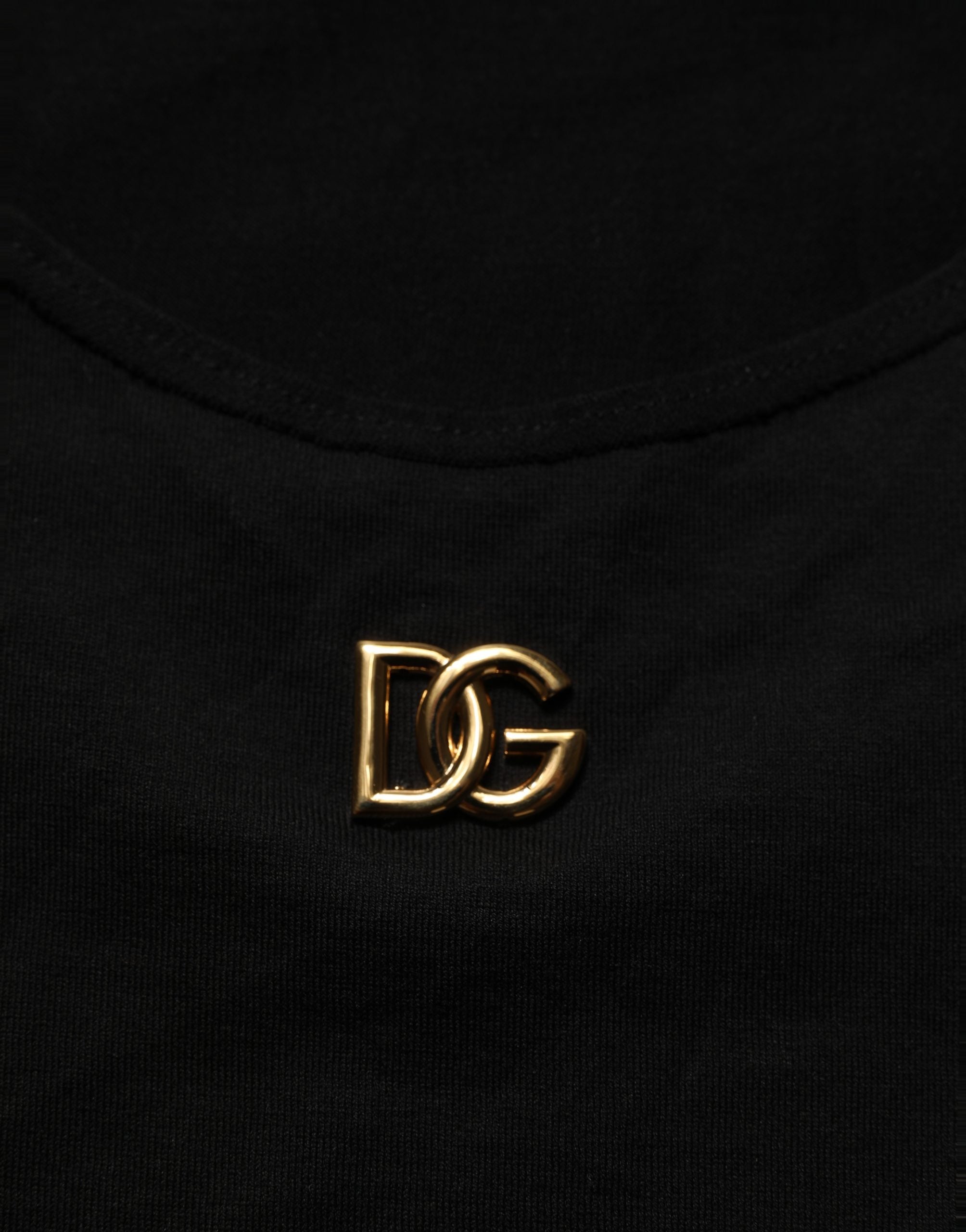Dolce & Gabbana Black Gold DG Logo Cotton Sleeveless Tank Top Dolce & Gabbana