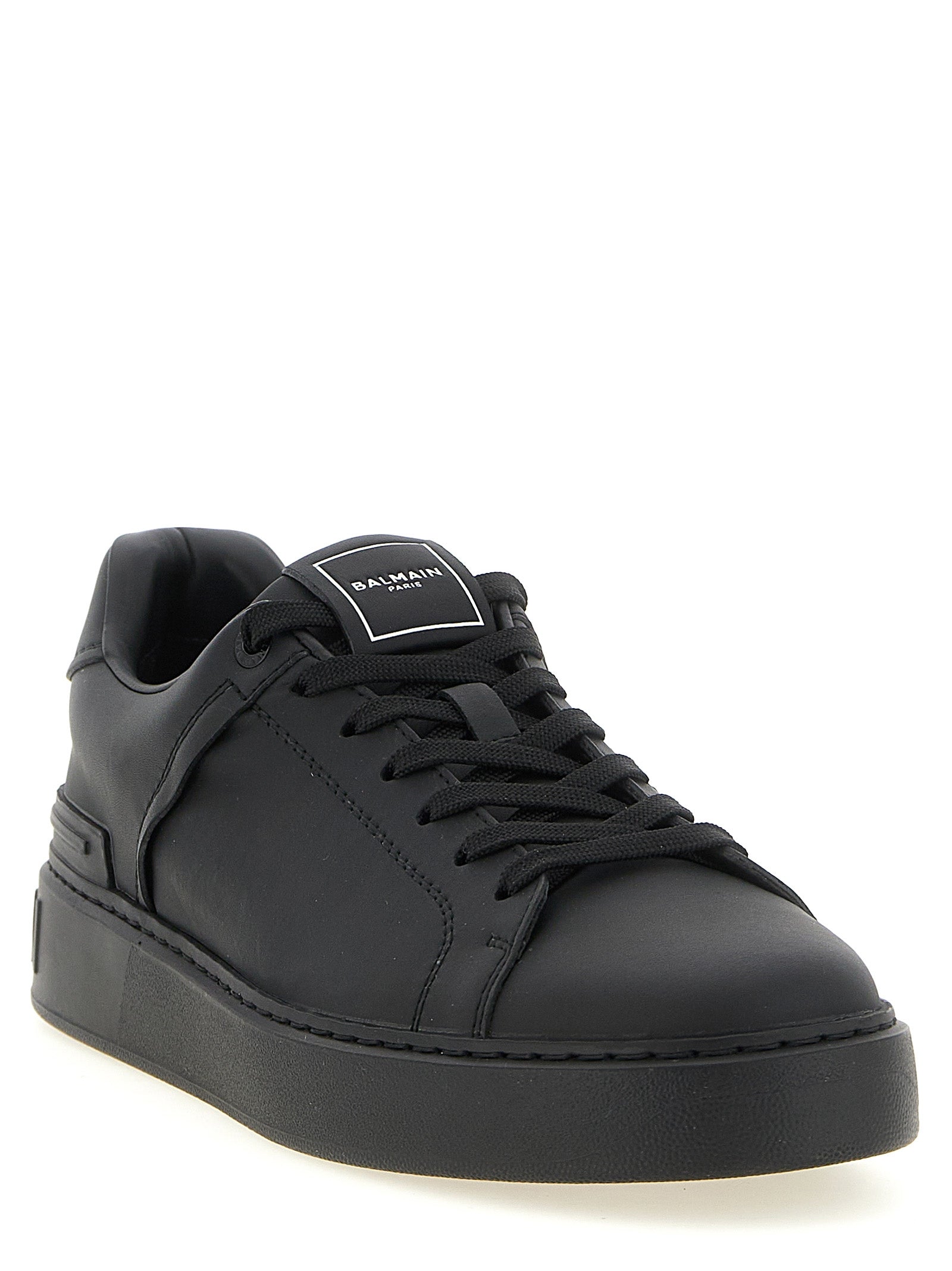 Balmain Black Calfskin Low Top Sneakers Balmain