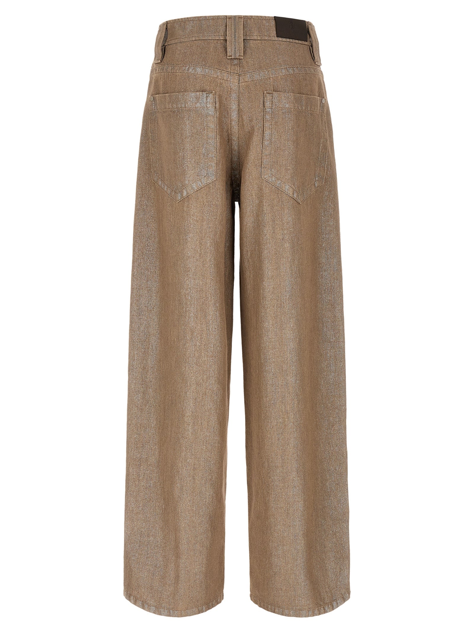 Brunello Cucinelli Beige Cotton Relaxed Fit Jeans Brunello Cucinelli