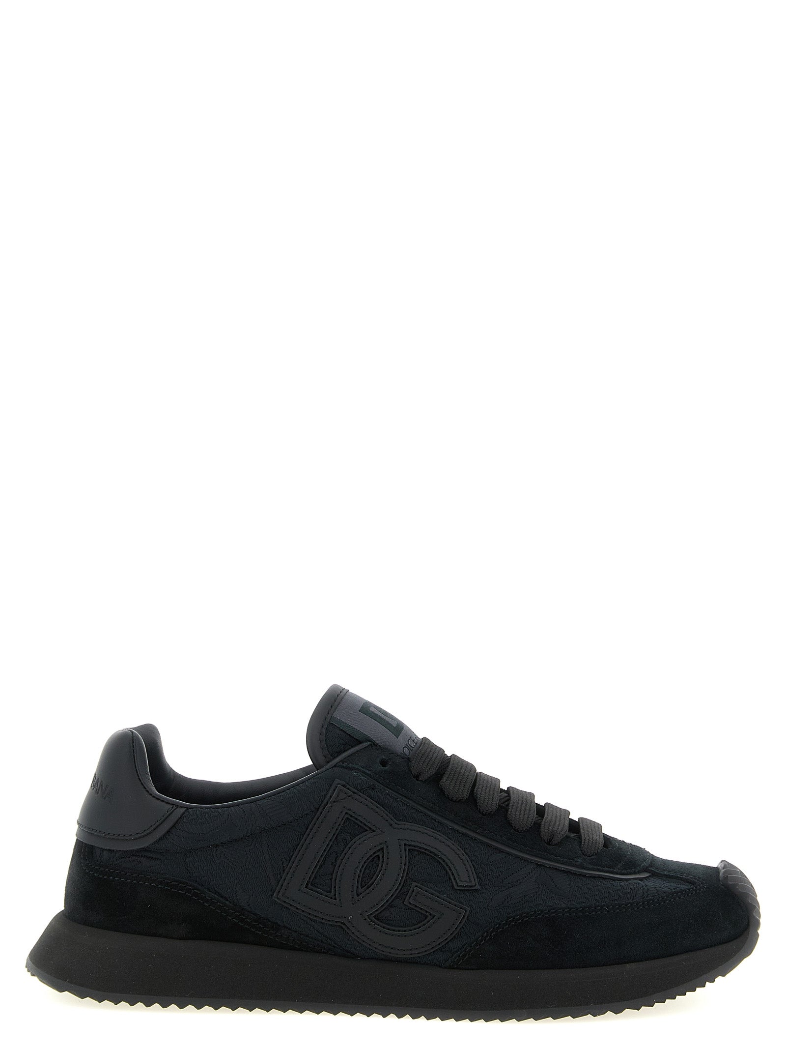 Dolce & Gabbana Black Leather Athletic Sneakers Dolce & Gabbana