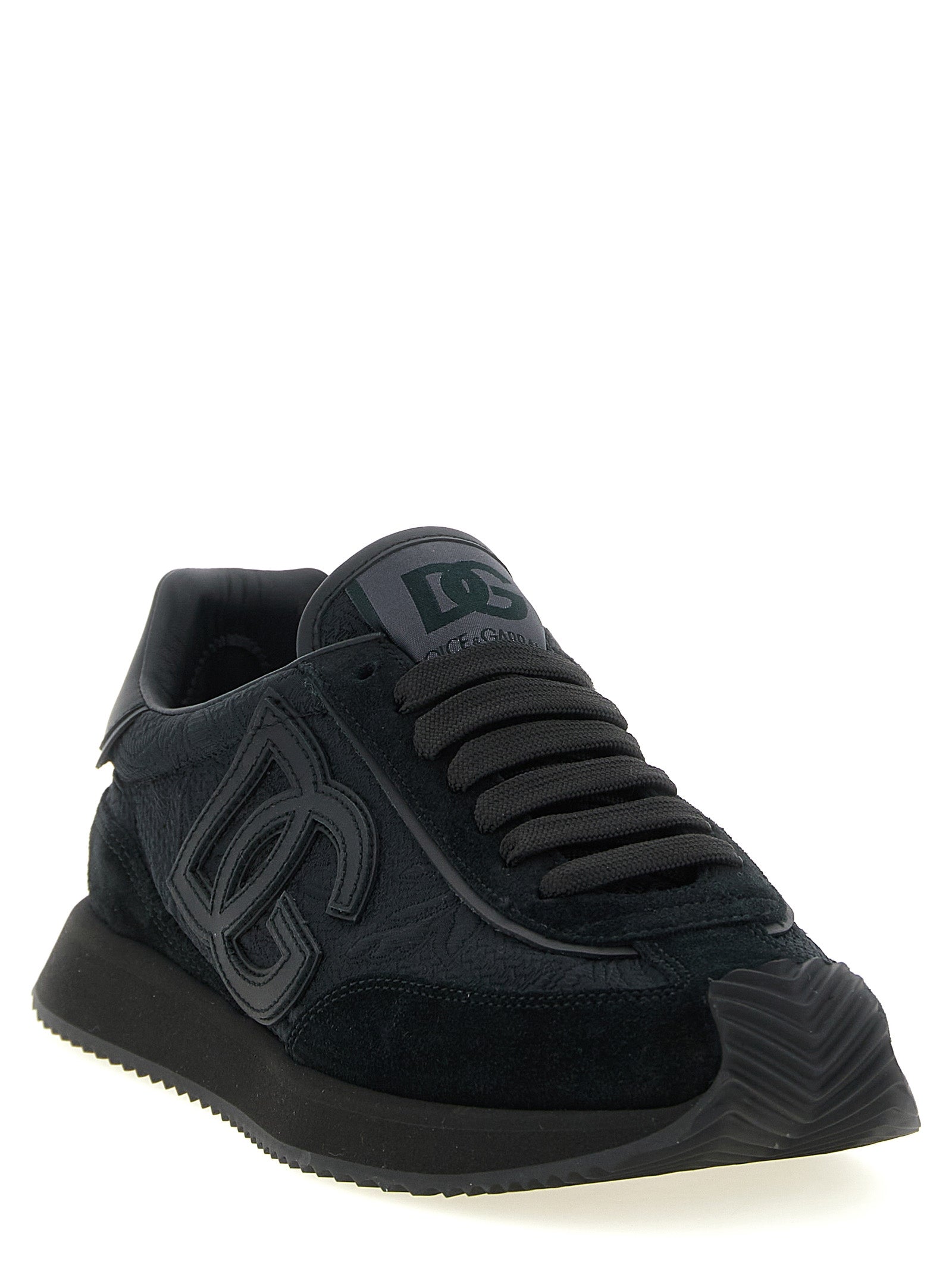 Dolce & Gabbana Black Leather Athletic Sneakers Dolce & Gabbana
