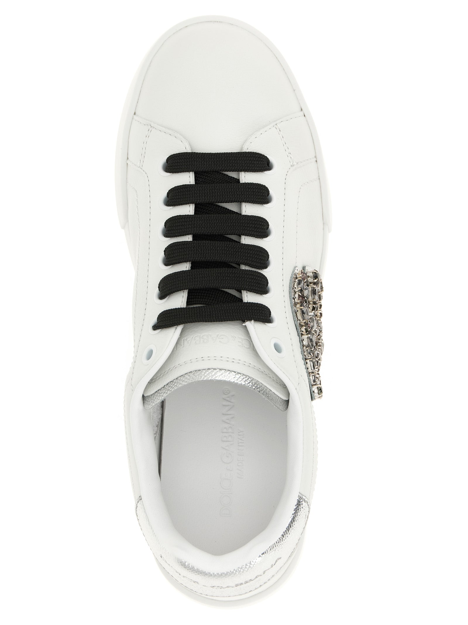 Dolce & Gabbana Silver Calfskin Low Top Sneakers Dolce & Gabbana