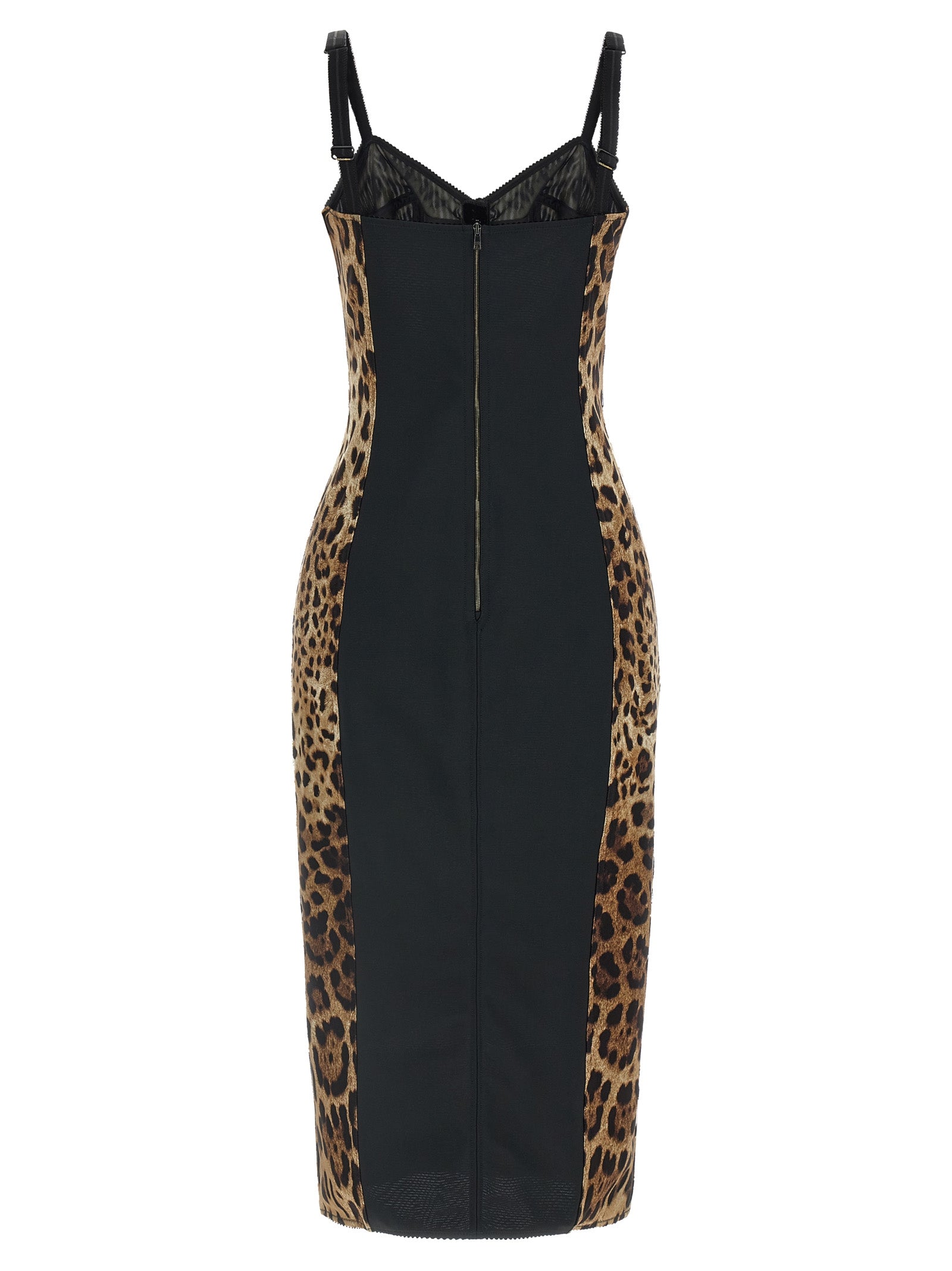 Dolce & Gabbana Brown Polyamide Midi Dress Dolce & Gabbana