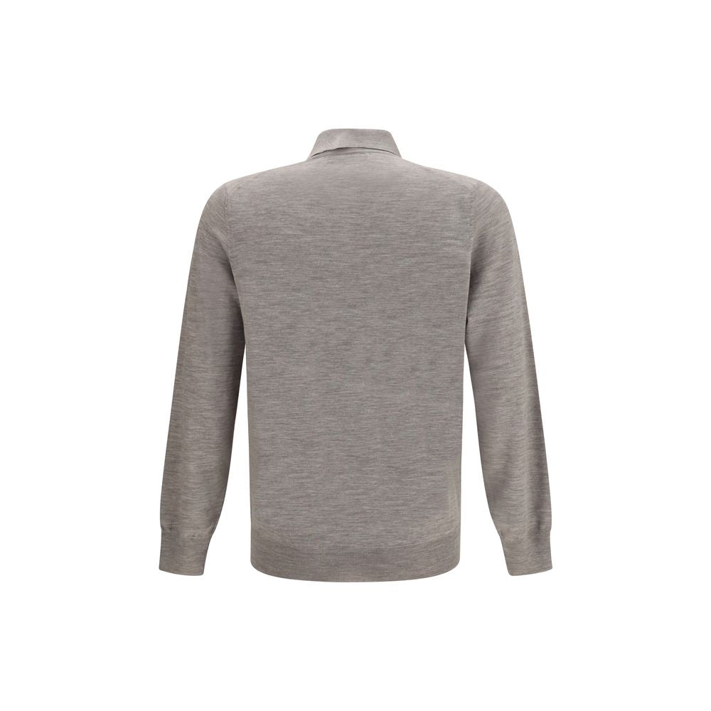 Brunello Cucinelli Gray Cashmere Polo Shirt Brunello Cucinelli