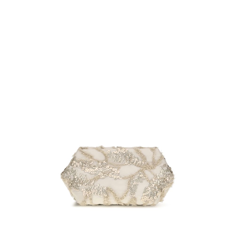 Brunello Cucinelli Beige Silk Shoulder Bag Brunello Cucinelli