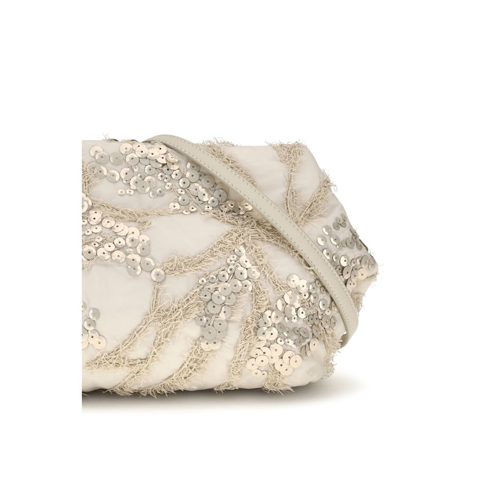 Brunello Cucinelli Beige Silk Shoulder Bag Brunello Cucinelli