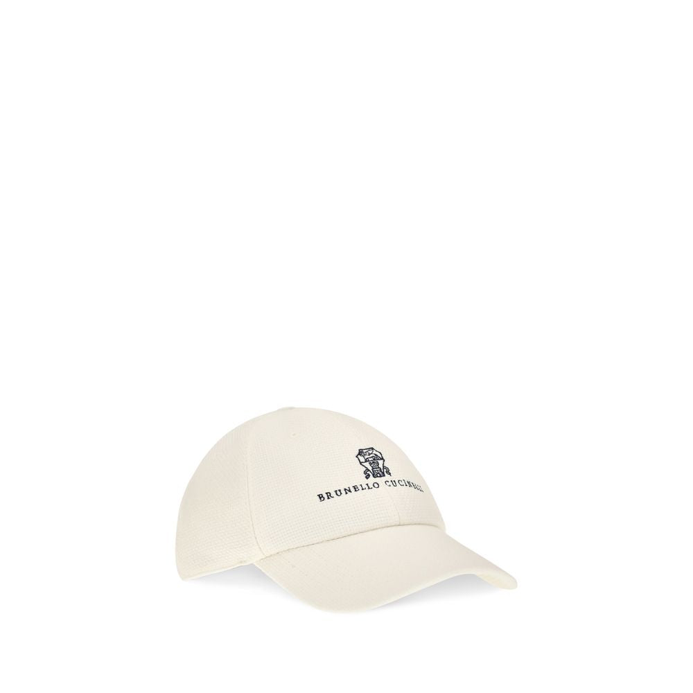 Brunello Cucinelli White Silk Cap (Baseball Hat) Brunello Cucinelli