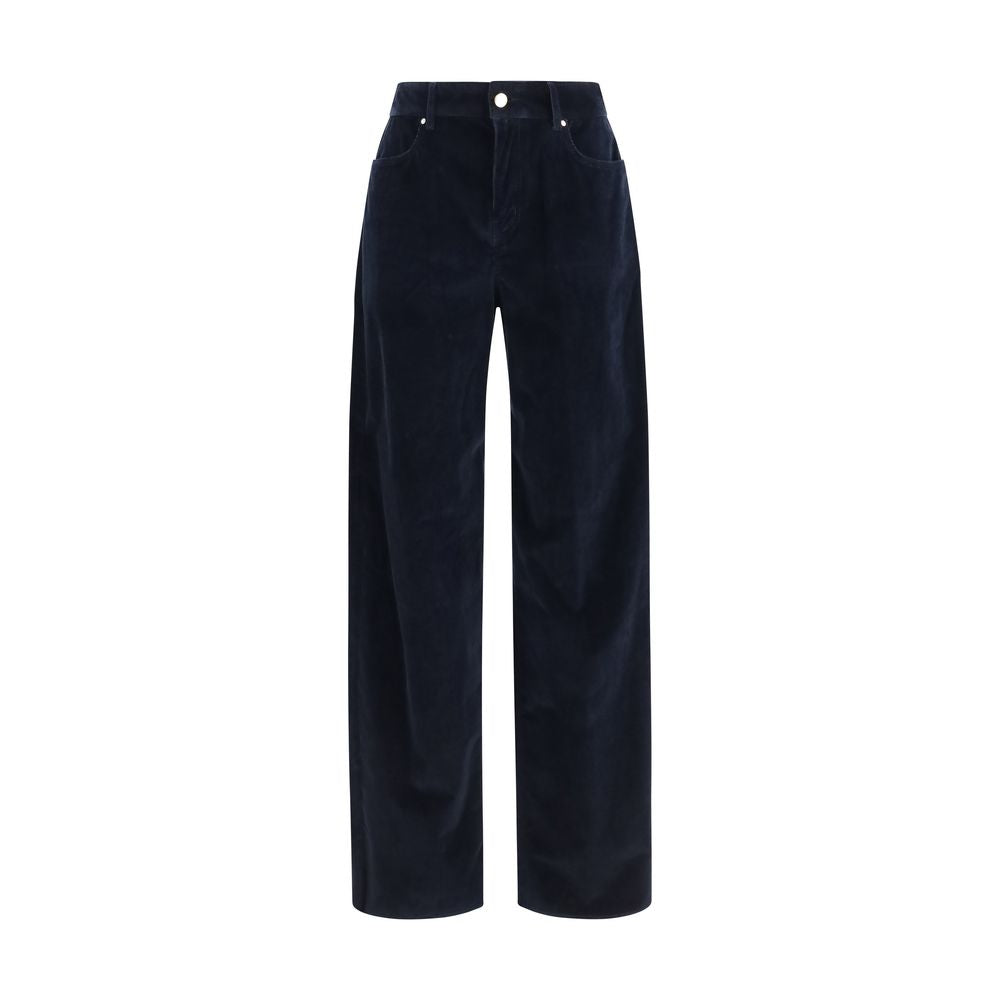 Max Mara Blue Cotton Casual Pants Max Mara
