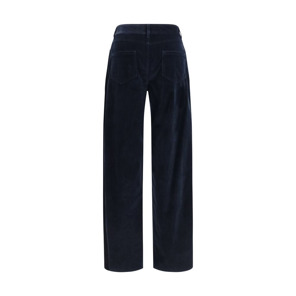 Max Mara Blue Cotton Casual Pants Max Mara