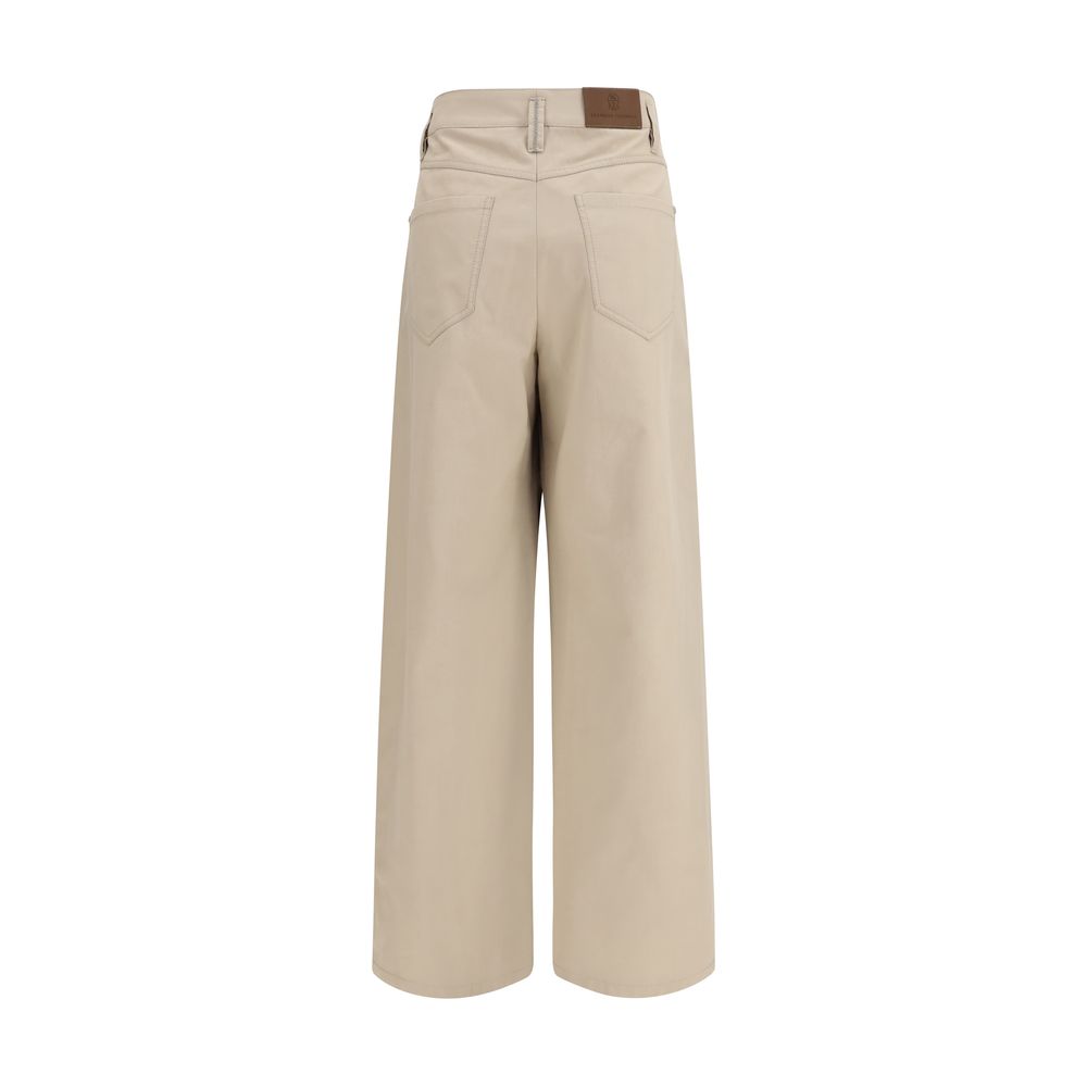 Brunello Cucinelli Beige Cotton Casual Pants Brunello Cucinelli