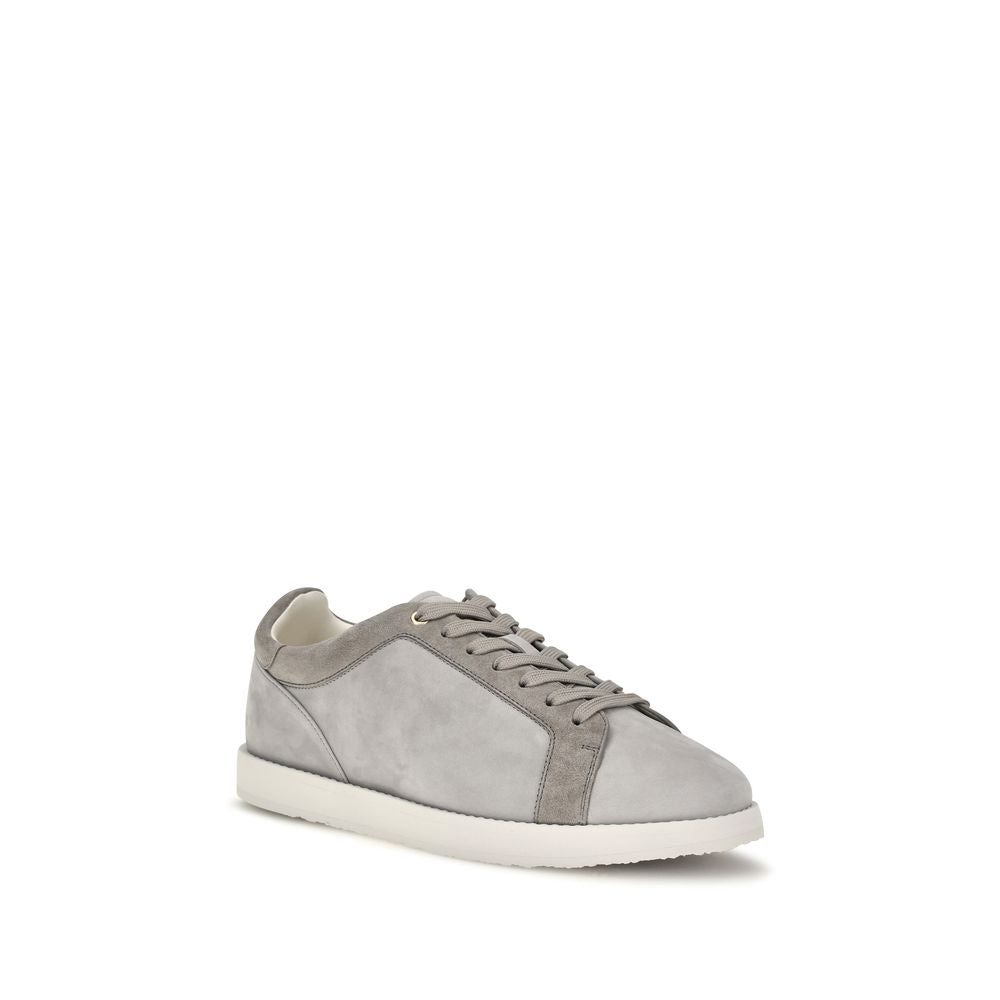 Brunello Cucinelli Gray Suede Leather Low Top Sneakers Brunello Cucinelli