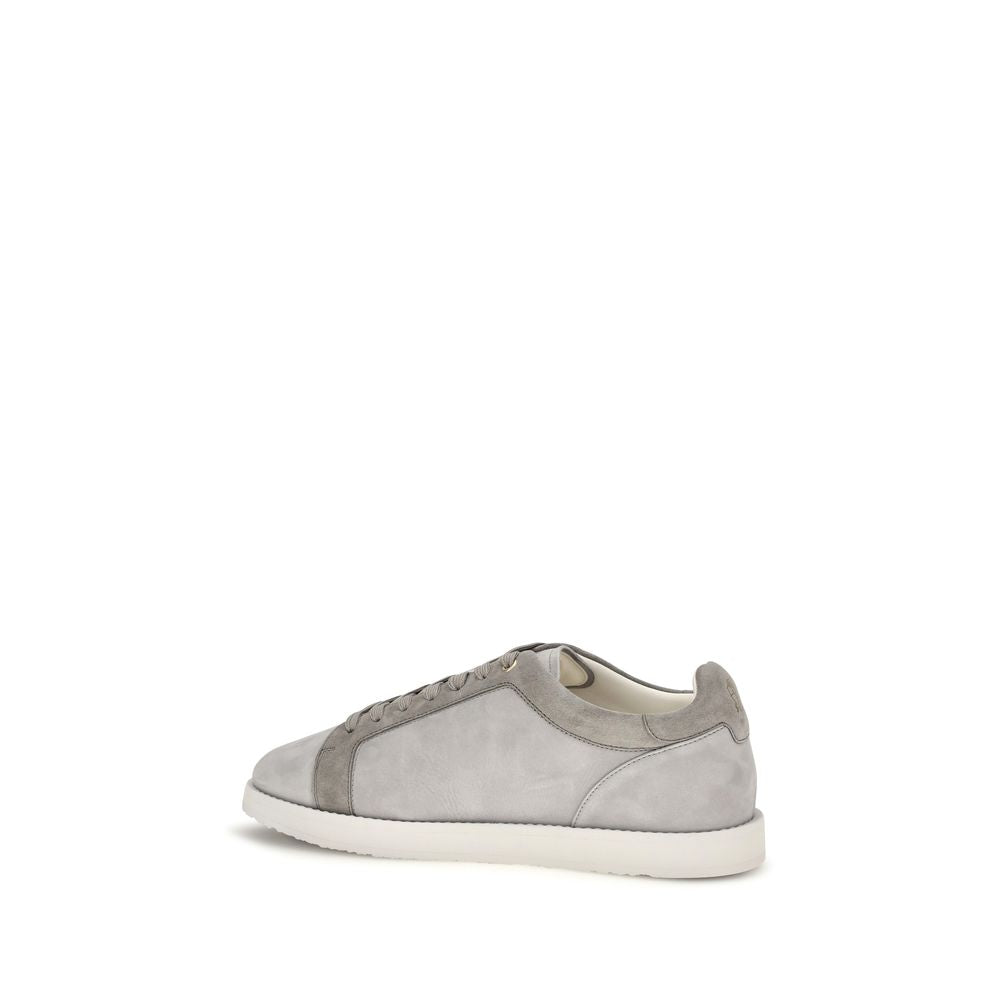 Brunello Cucinelli Gray Suede Leather Low Top Sneakers Brunello Cucinelli