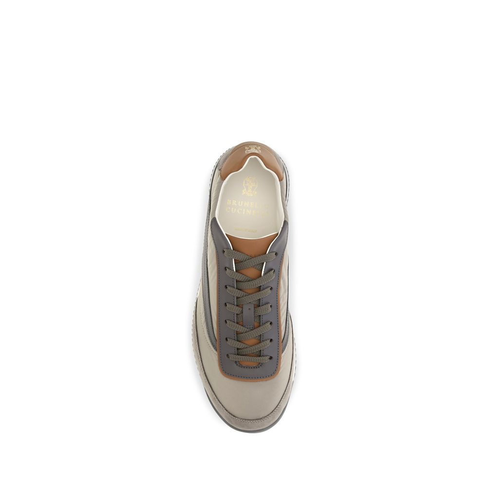 Brunello Cucinelli Beige Suede Leather Low Top Sneakers Brunello Cucinelli