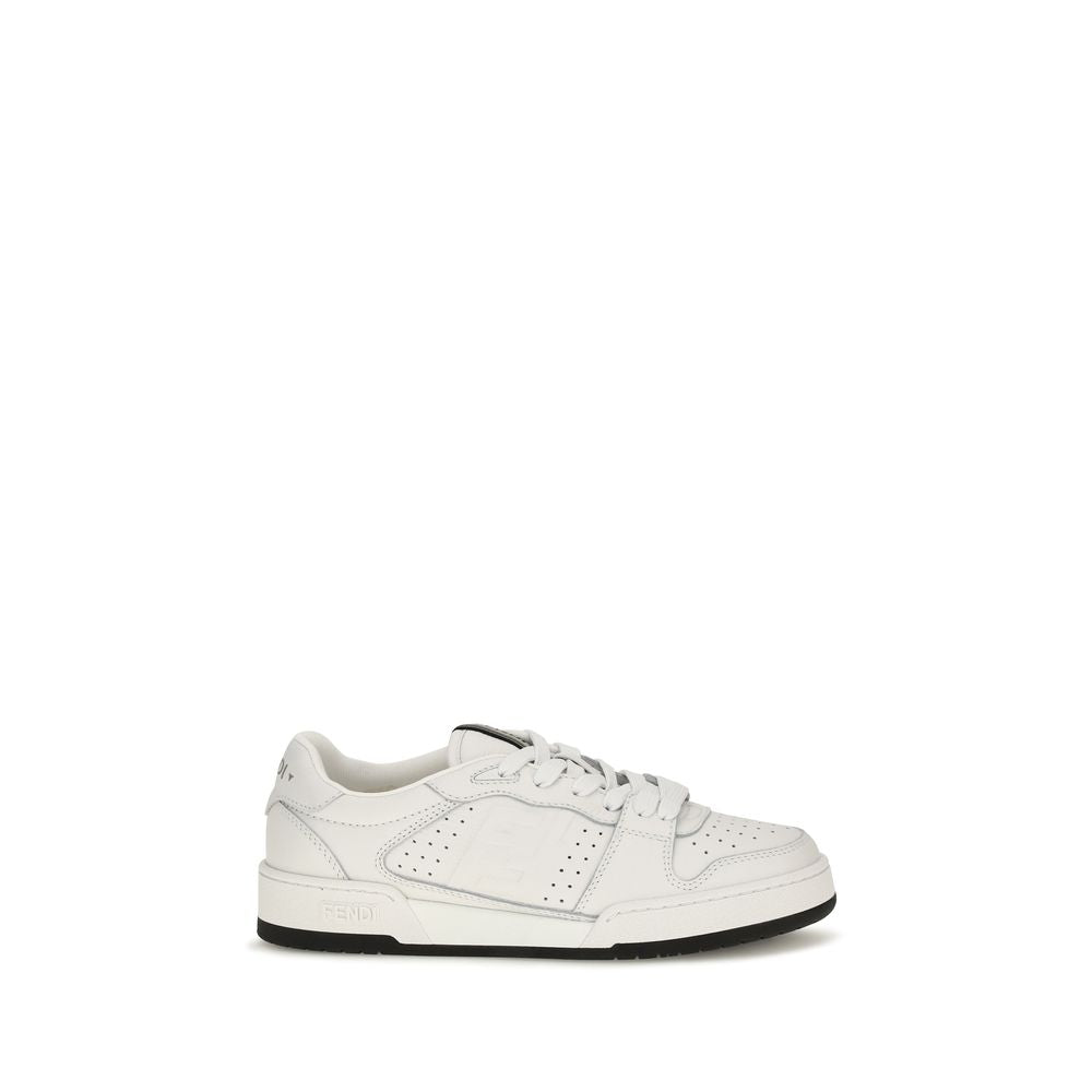 Fendi White Calf Leather Bos Taurus Athletic Sneakers Fendi