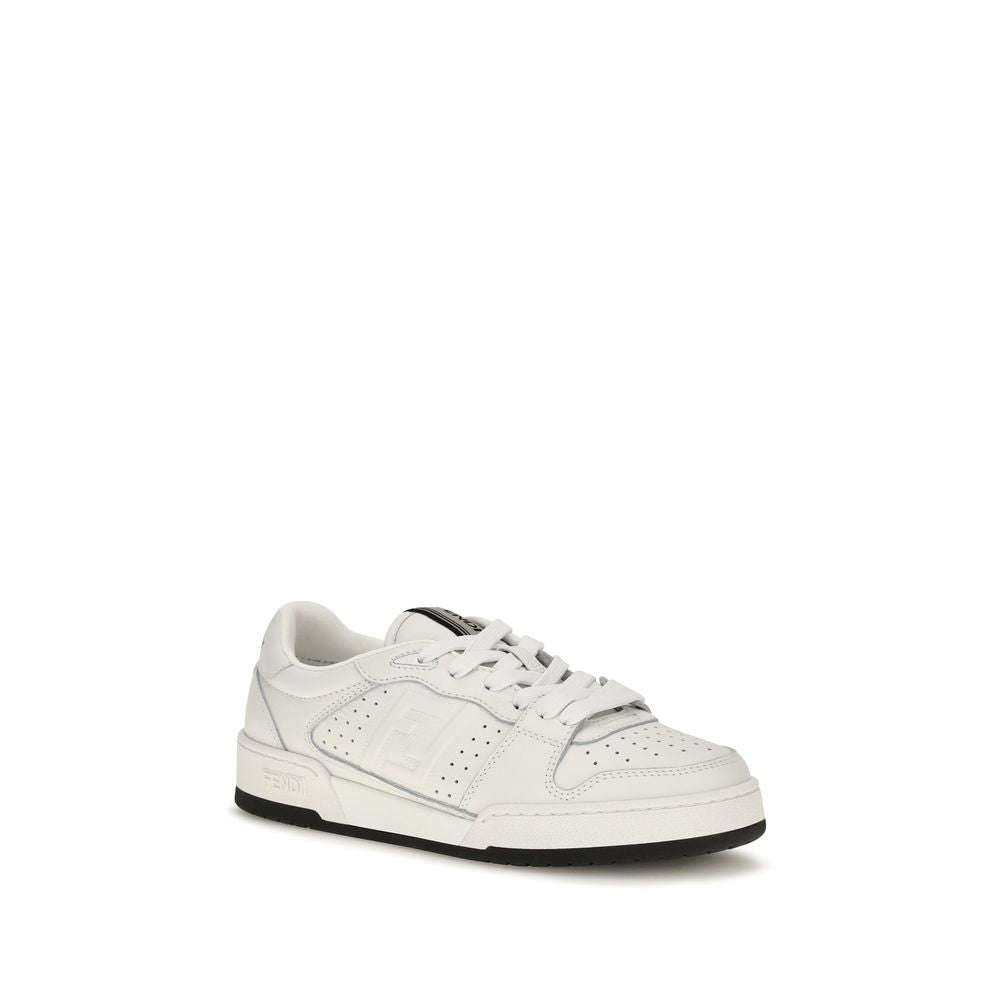 Fendi White Calf Leather Bos Taurus Athletic Sneakers Fendi