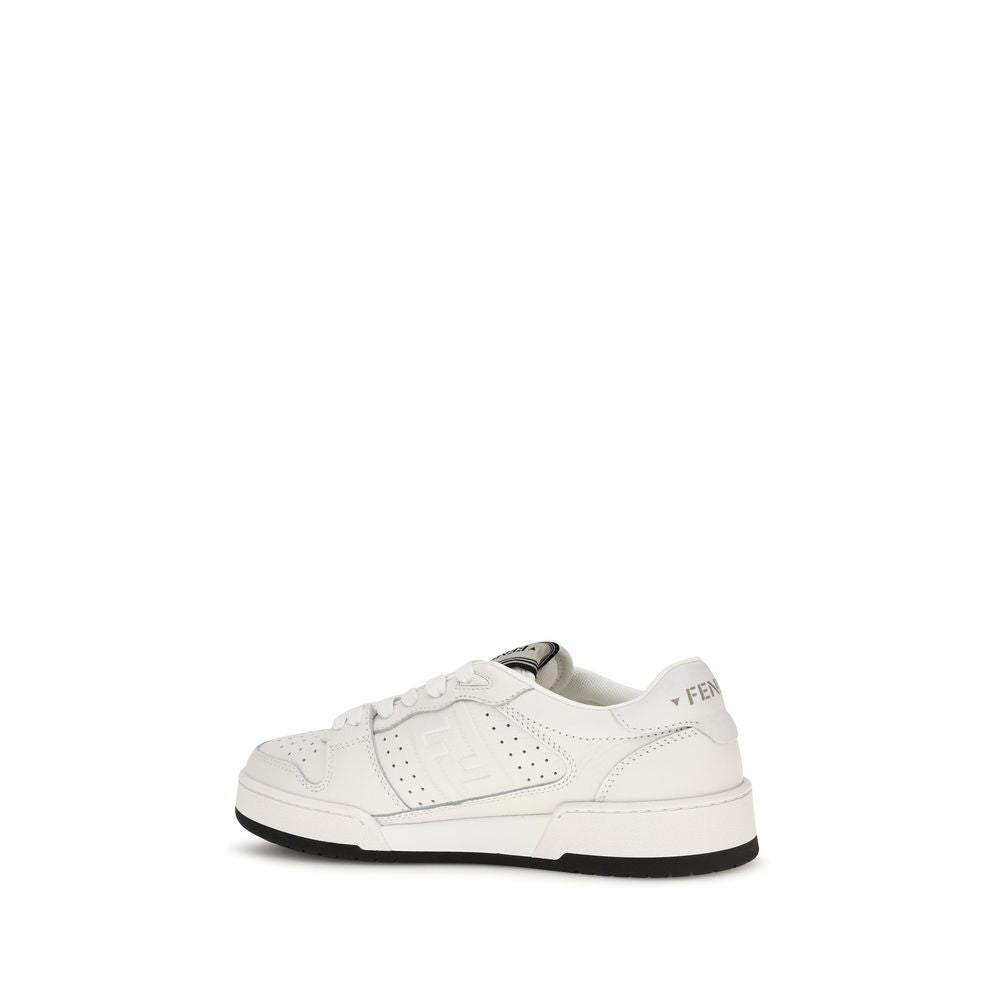 Fendi White Calf Leather Bos Taurus Athletic Sneakers Fendi